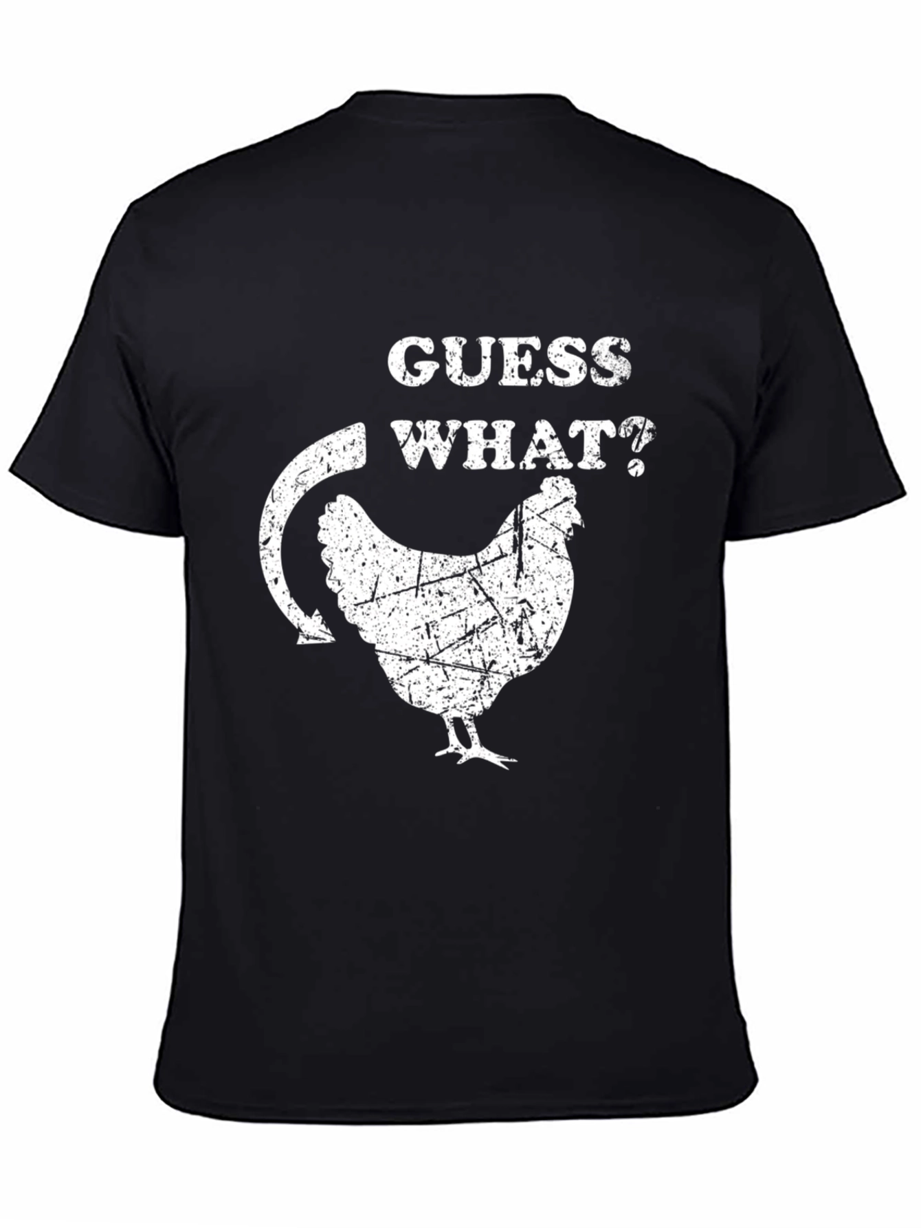 Black Guess What? Chicken Butt T-Shirt - Black view 4