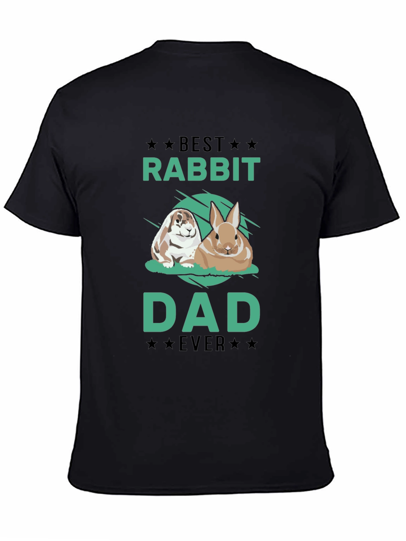 Black Best Rabbit Dad Ever T-Shirt view 4