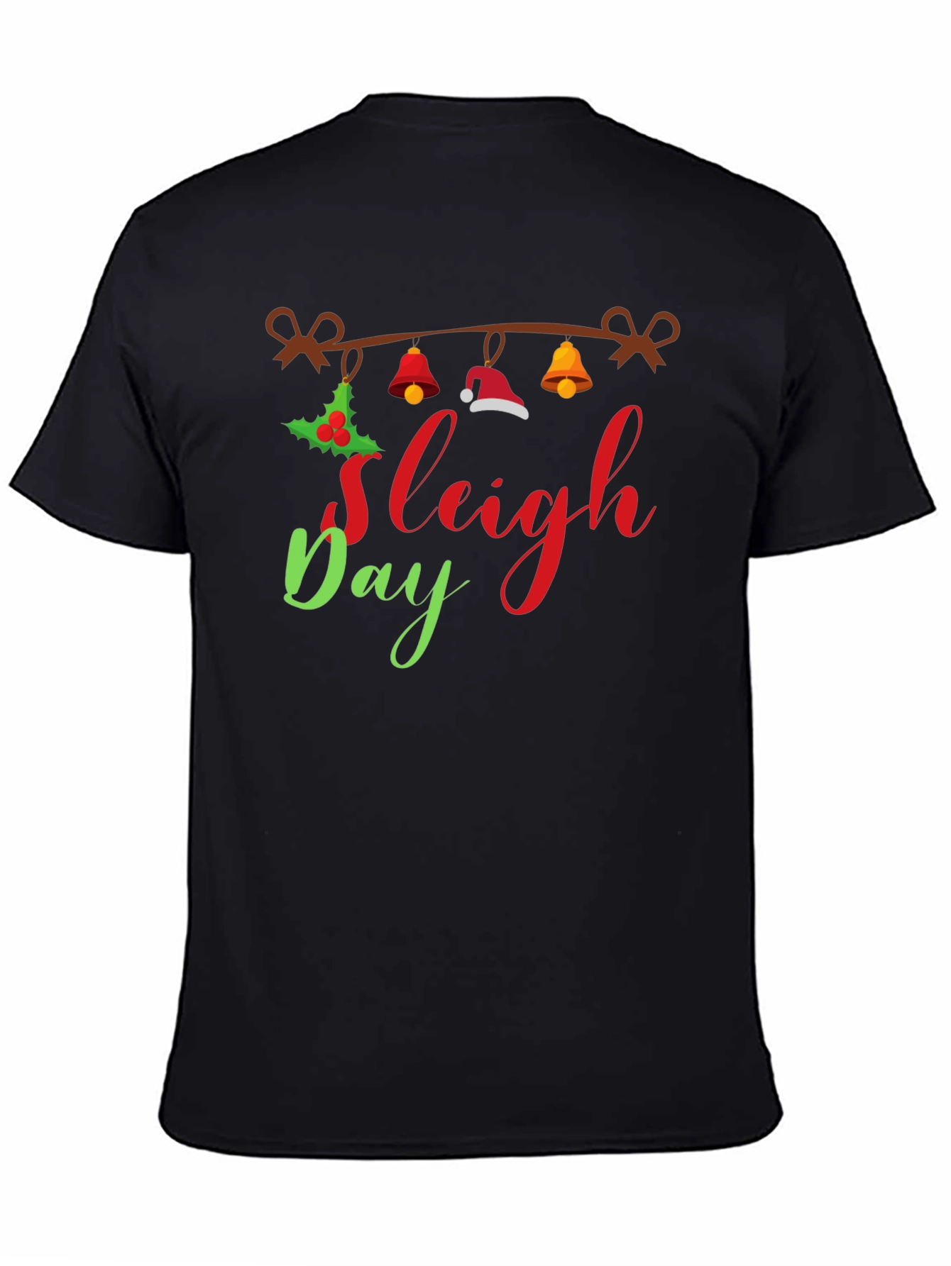 Black Sleigh Day Holiday T-Shirt view 4