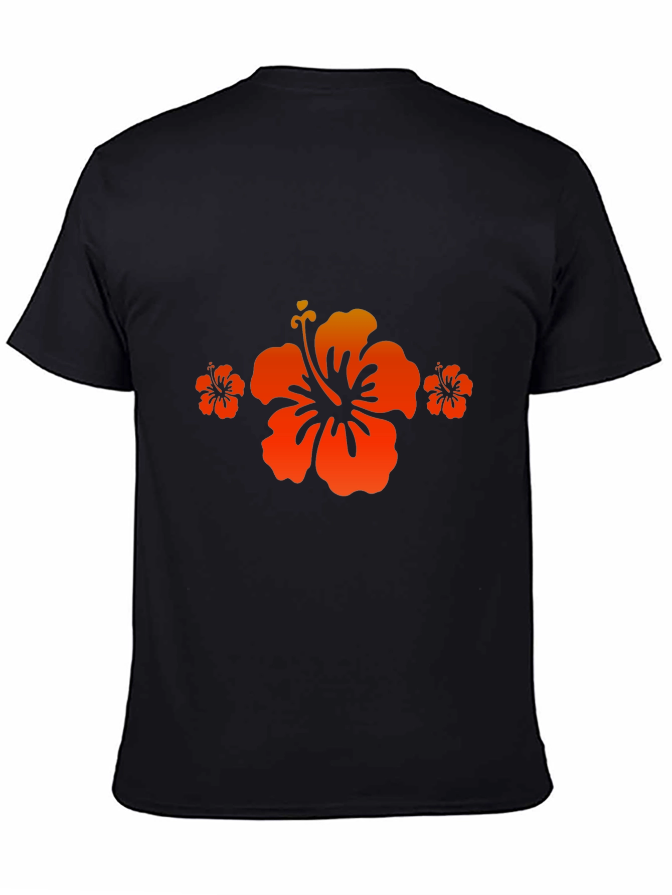 Black Hibiscus Flower Graphic Tee view 4