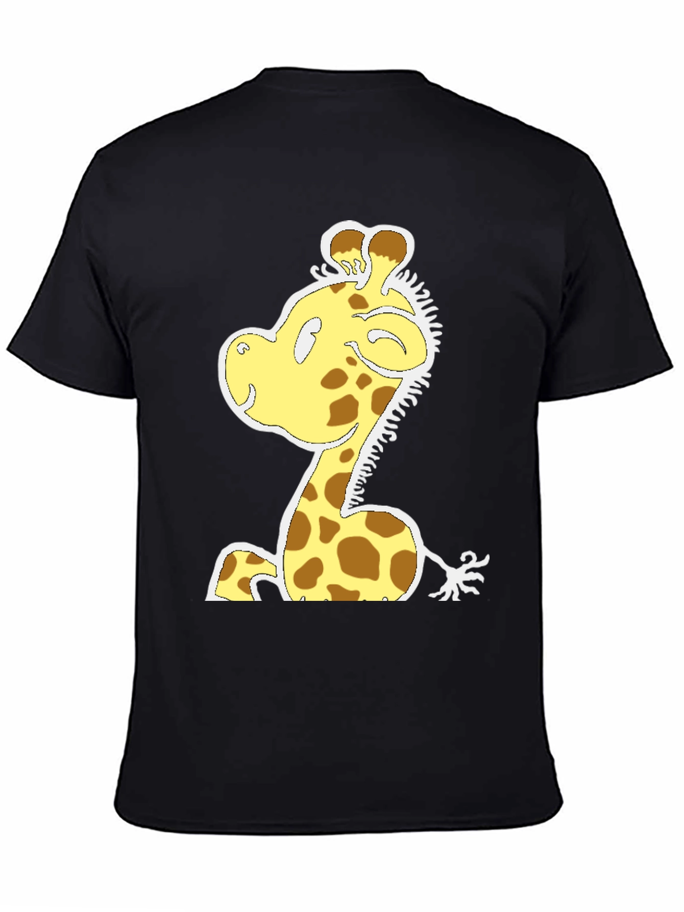 Black Cartoon Giraffe T-Shirt - Fun Graphic Tee view 4