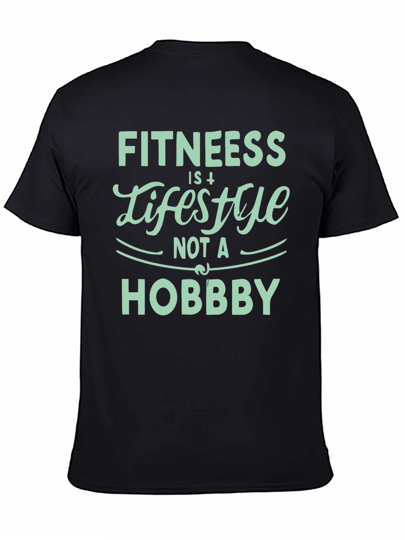 Black Fitness Lifestyle Graphic Tee - Motivation Shirt view 4