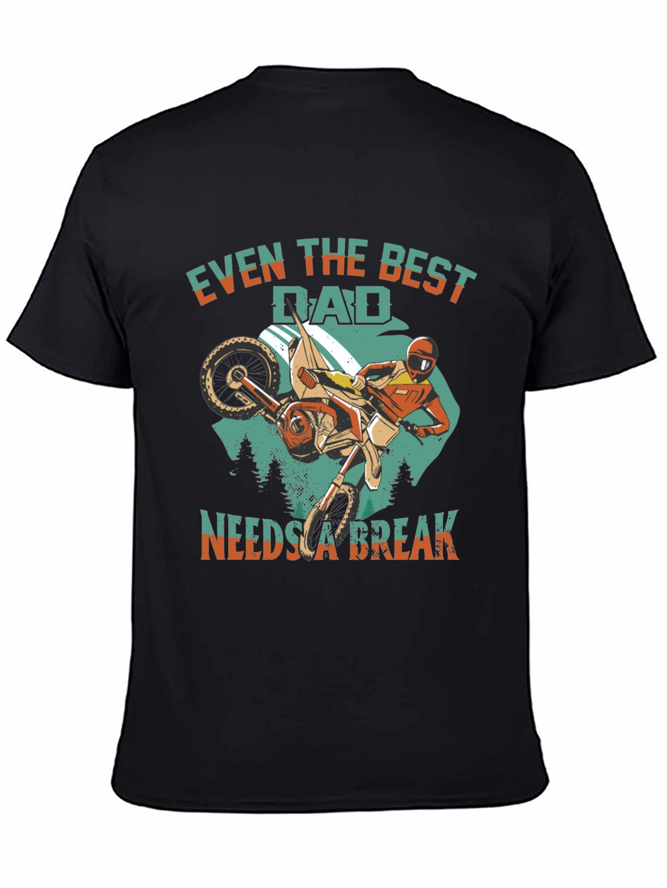 Black Best Dad Needs a Break T-Shirt view 4