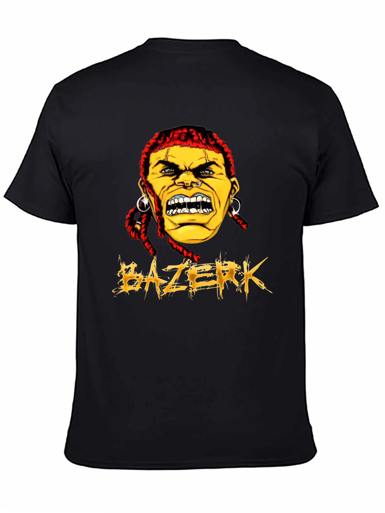Black BAZERK Graphic Tee - Men's Black Crew Neck view 4