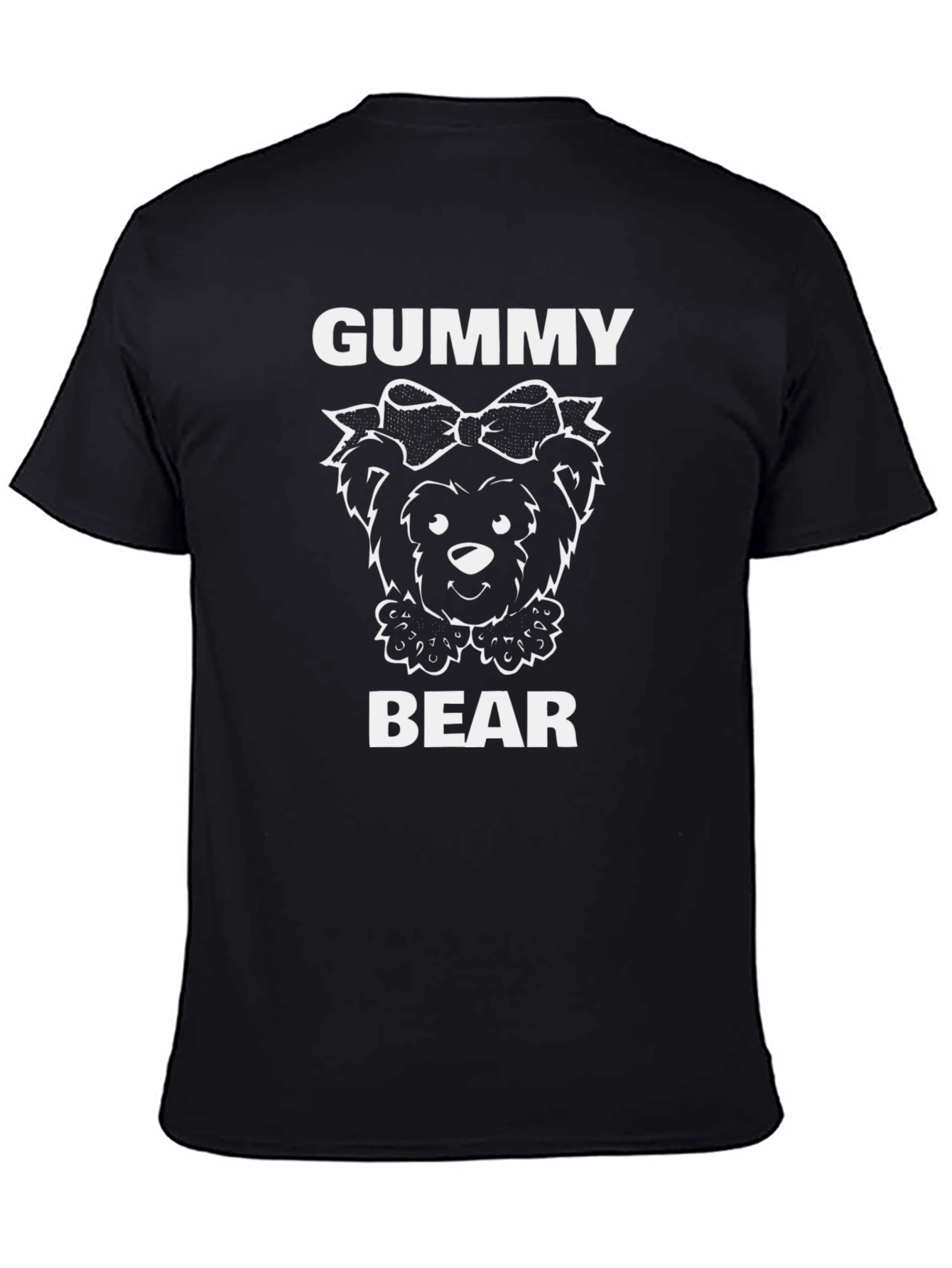 Black Gummy Bear Graphic Tee - Black Cotton T-Shirt view 4