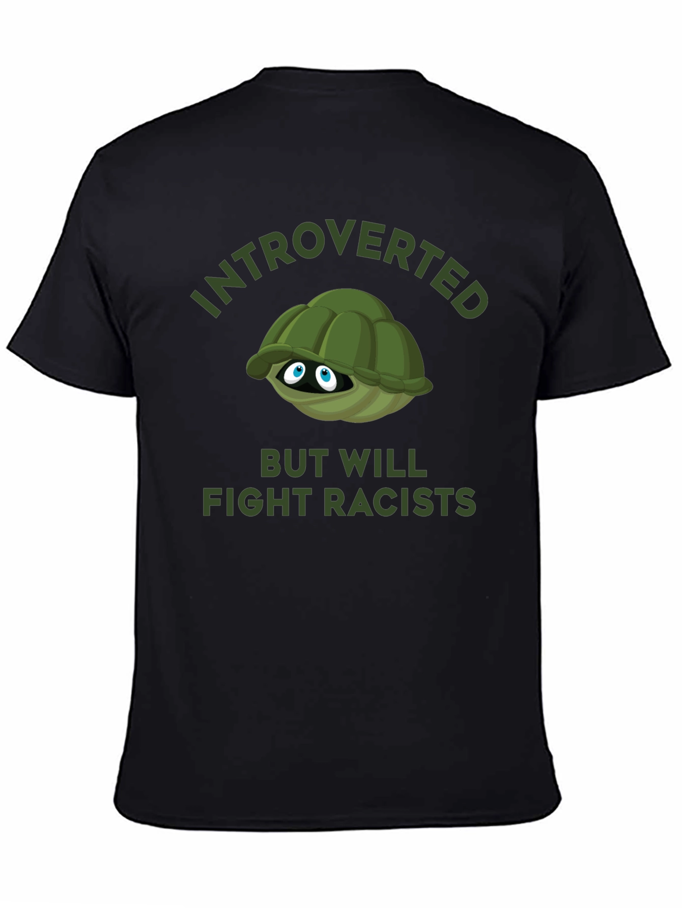 Black Introverted Turtle T-Shirt view 4