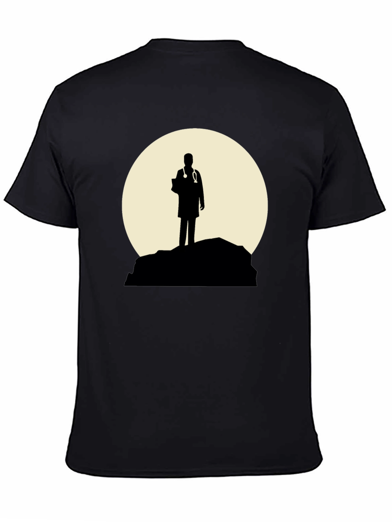 Black Doctor Silhouette Graphic T-Shirt - Black view 4