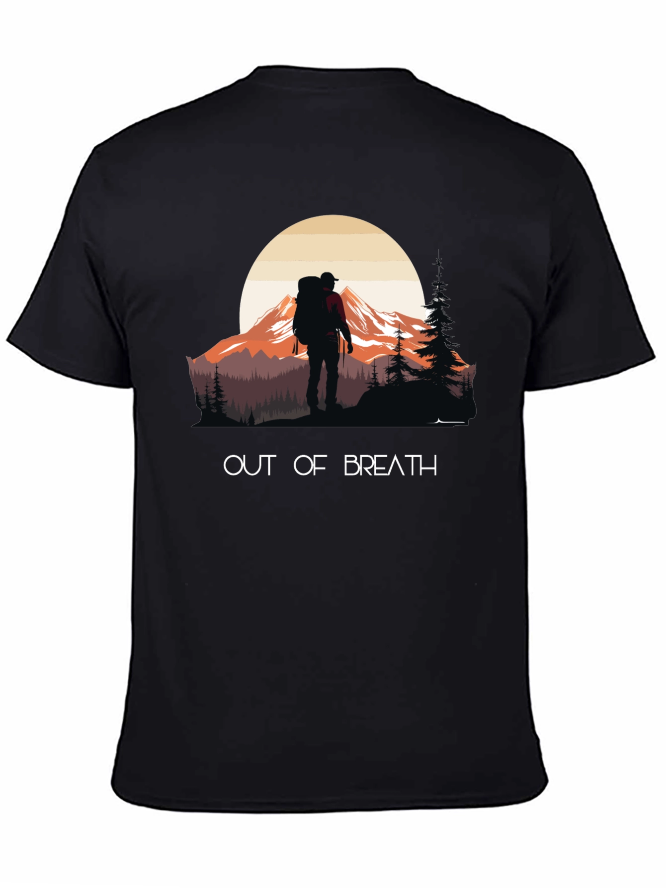 Black Out of Breath Hiking T-Shirt - Mountain Adventure view 4