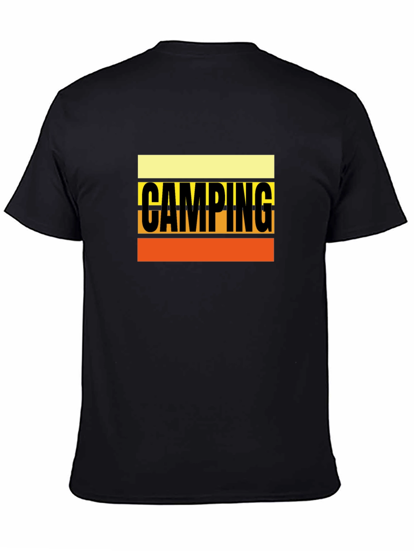 Black Camping Graphic T-Shirt, Outdoor Adventure Tee view 4