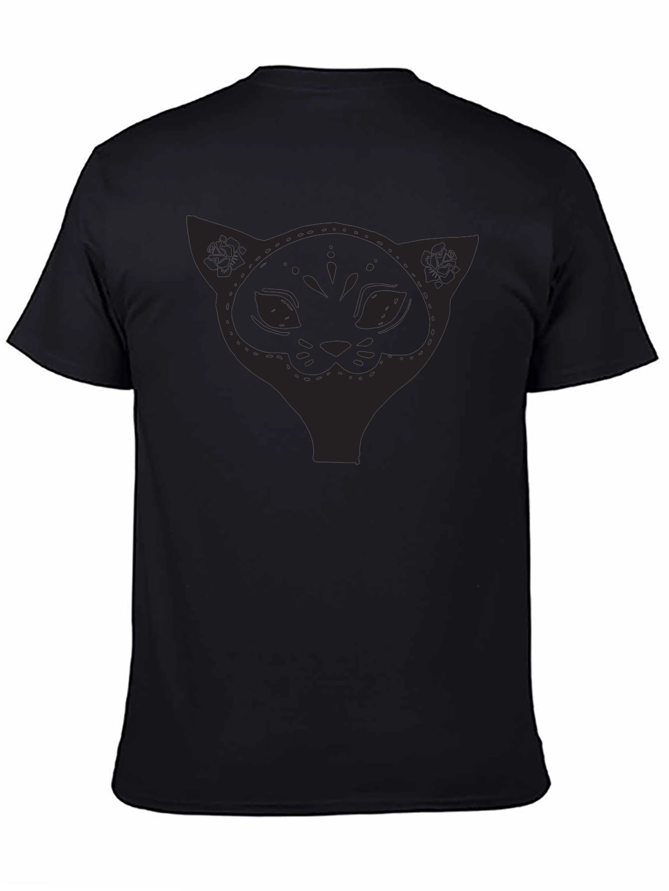 Black Men's Black Cat Graphic Tee - Stylish & Comfortable view 4