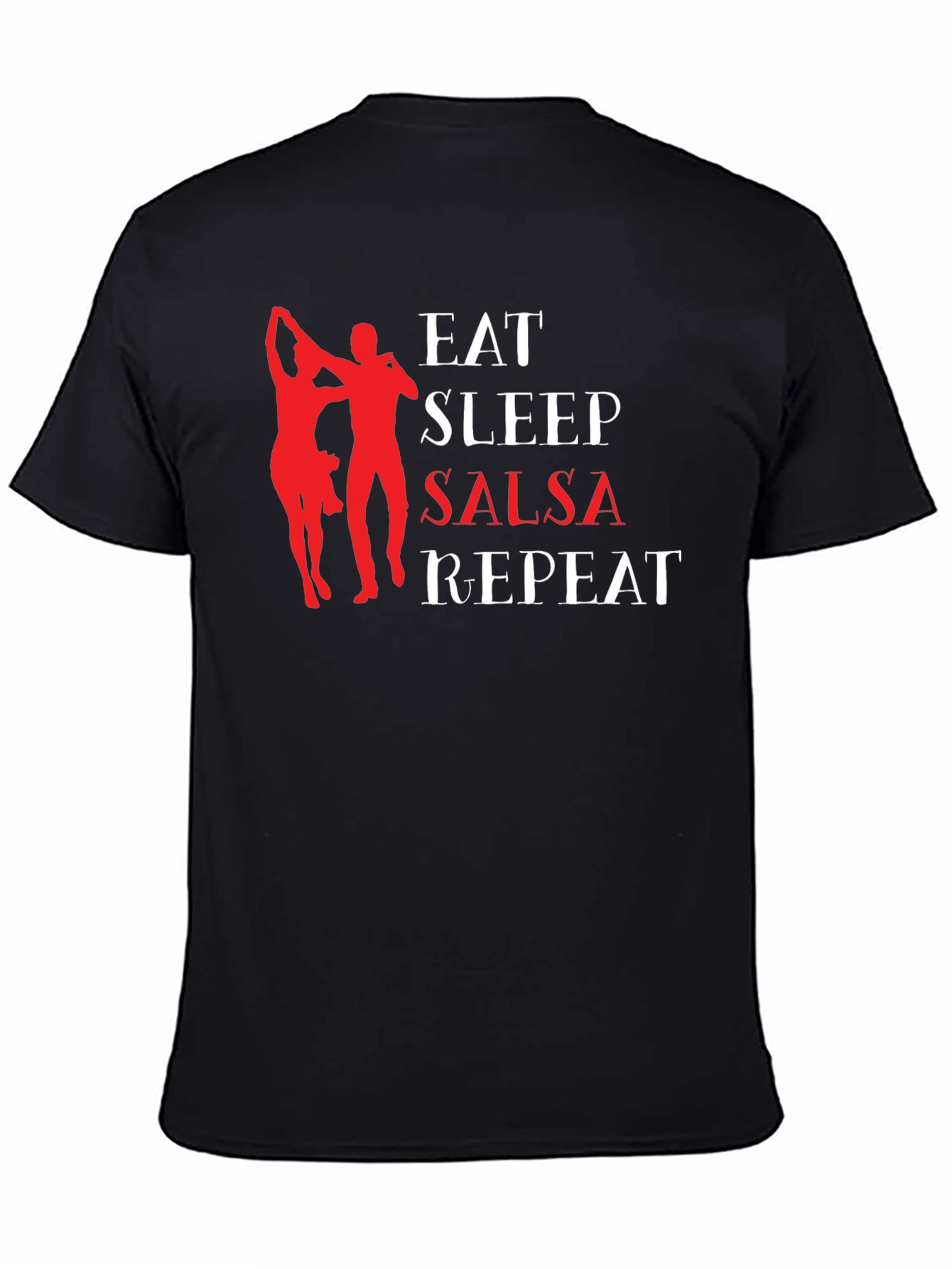 Black Eat Sleep Salsa Repeat Graphic T-Shirt view 4