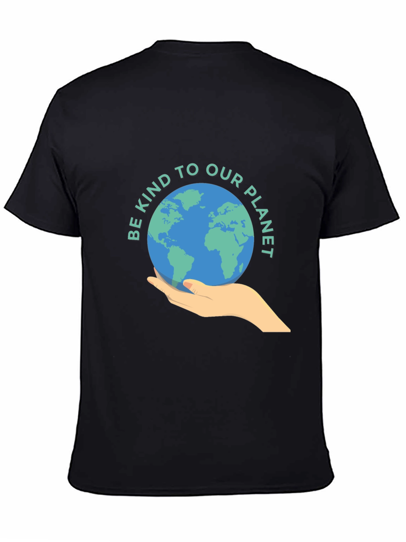 Black Eco-Friendly Graphic Tee - Be Kind to Our Planet view 4