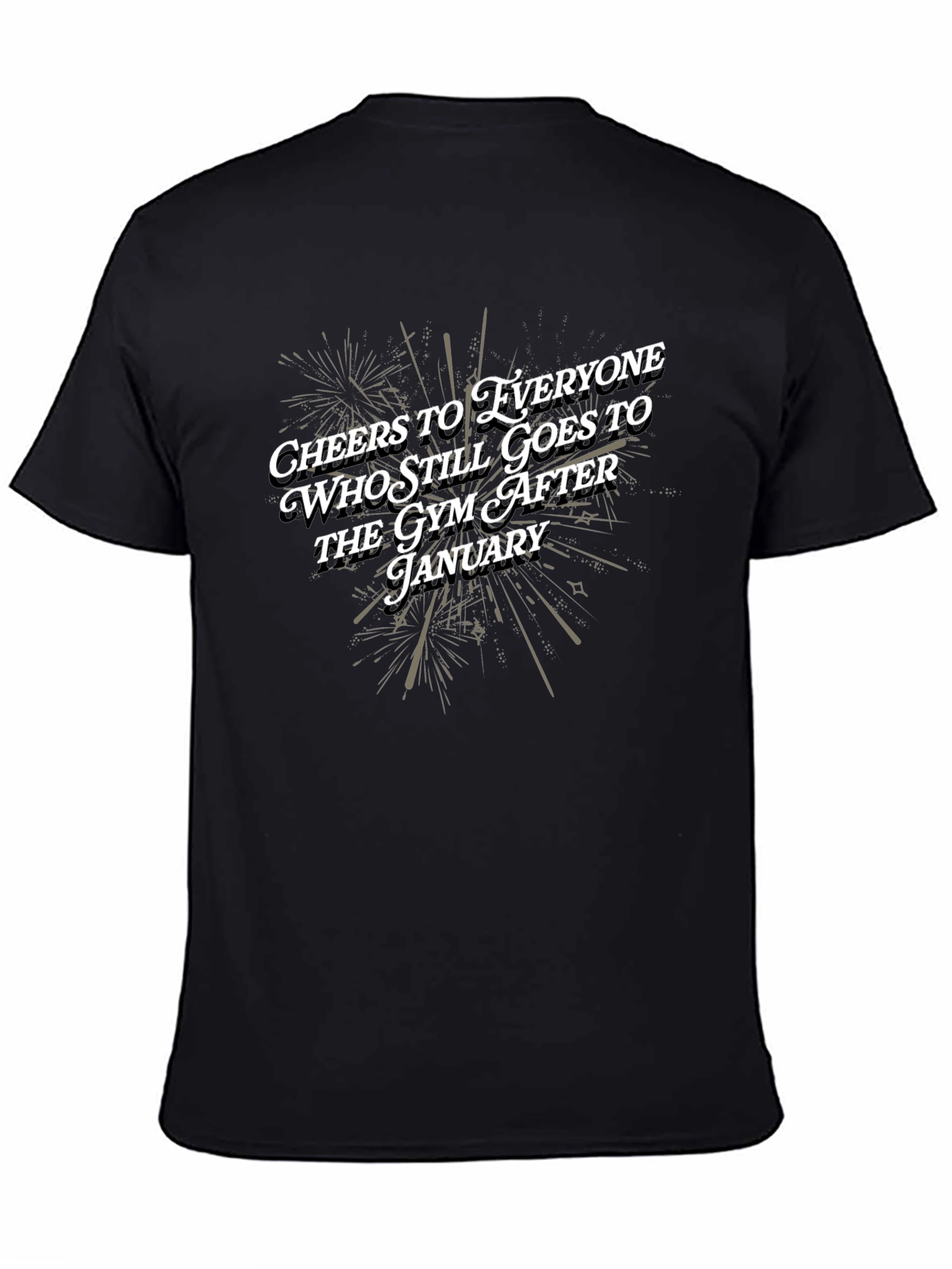 Black Cheers to Gym Goers T-Shirt - Motivational Workout Tee view 4