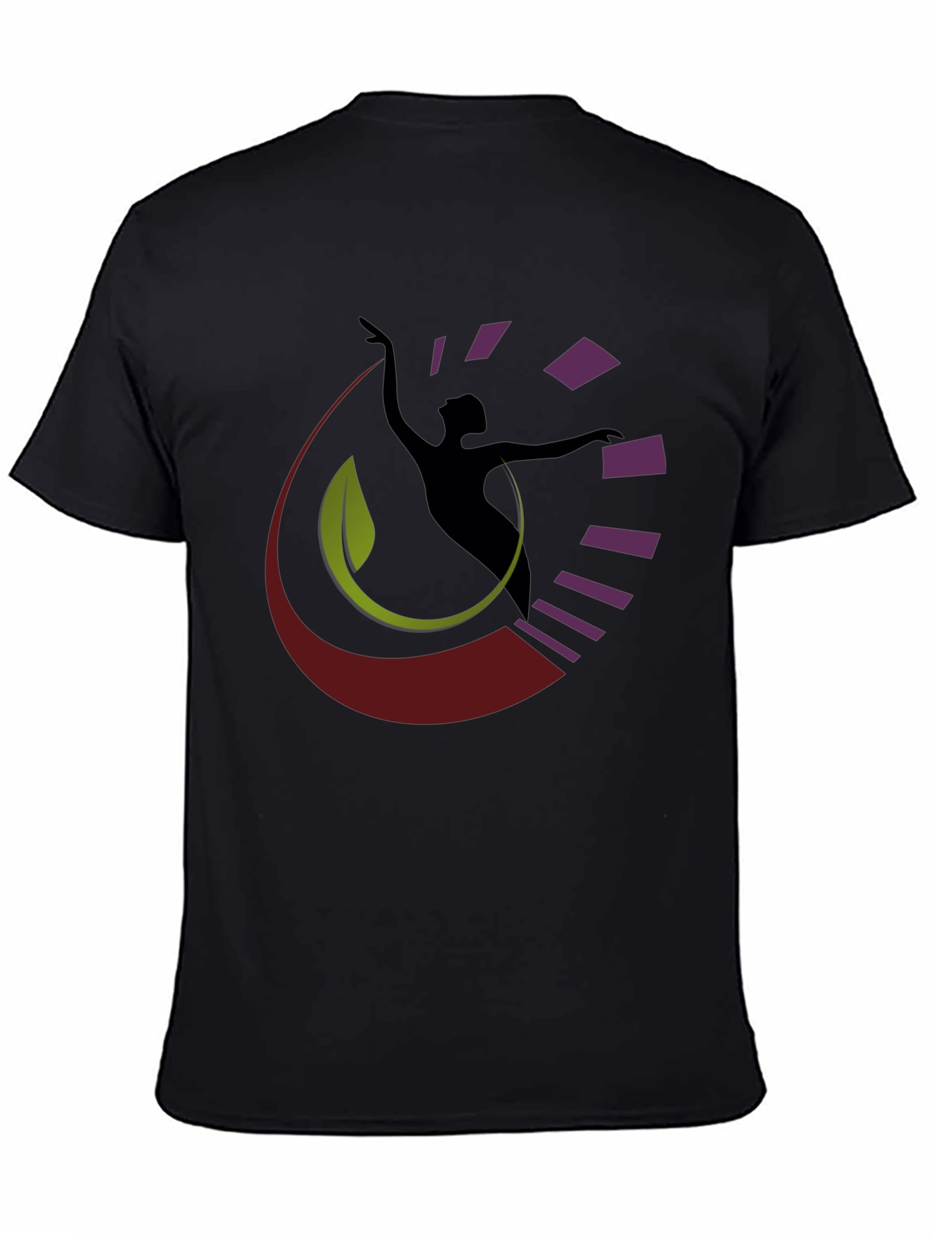 Black Abstract Dancer Graphic Black T-Shirt view 4