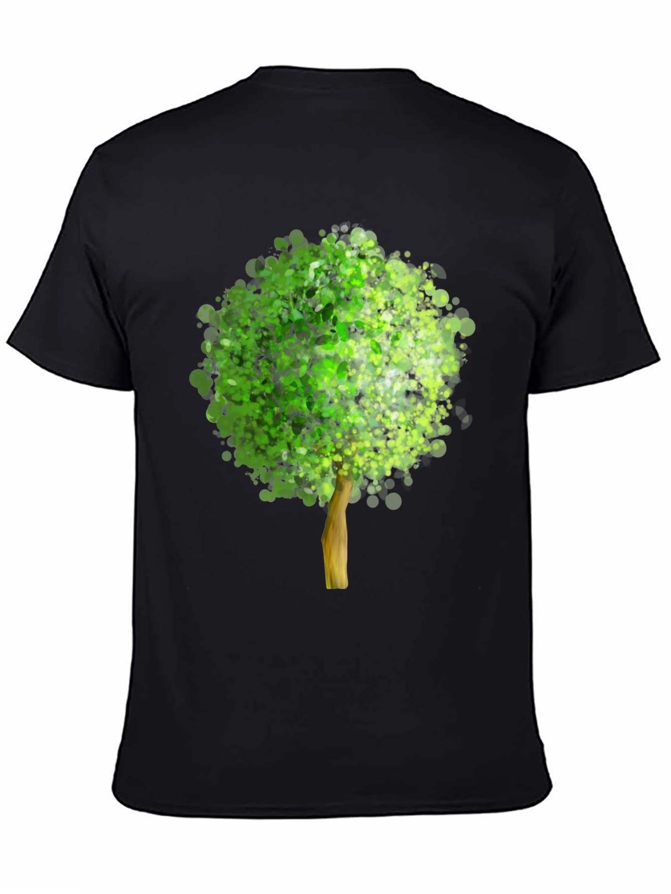 Black Arboreal Print Black T-Shirt view 4
