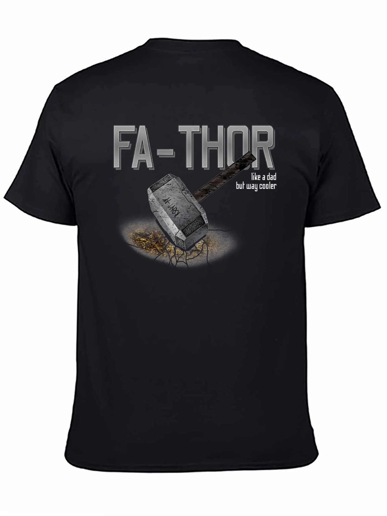 Black Fa-Thor T-Shirt - Like A Dad, But Way Cooler view 4