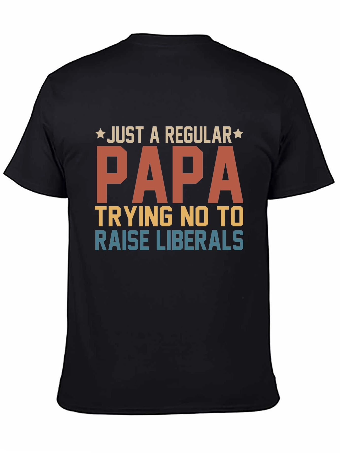Black Regular Papa T-Shirt - Conservative Dad Gift view 4