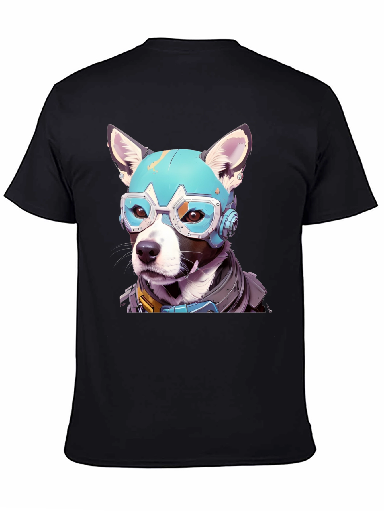 Black Cyber Dog Graphic Tee view 4