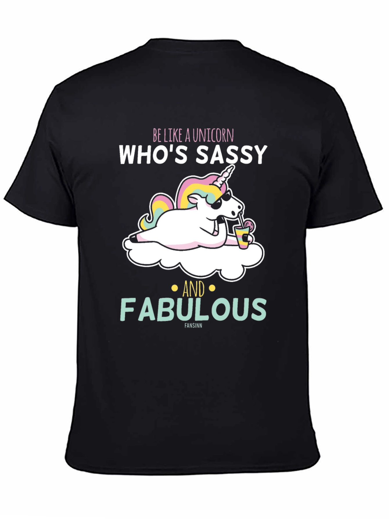 Black Sassy Unicorn T-Shirt view 4