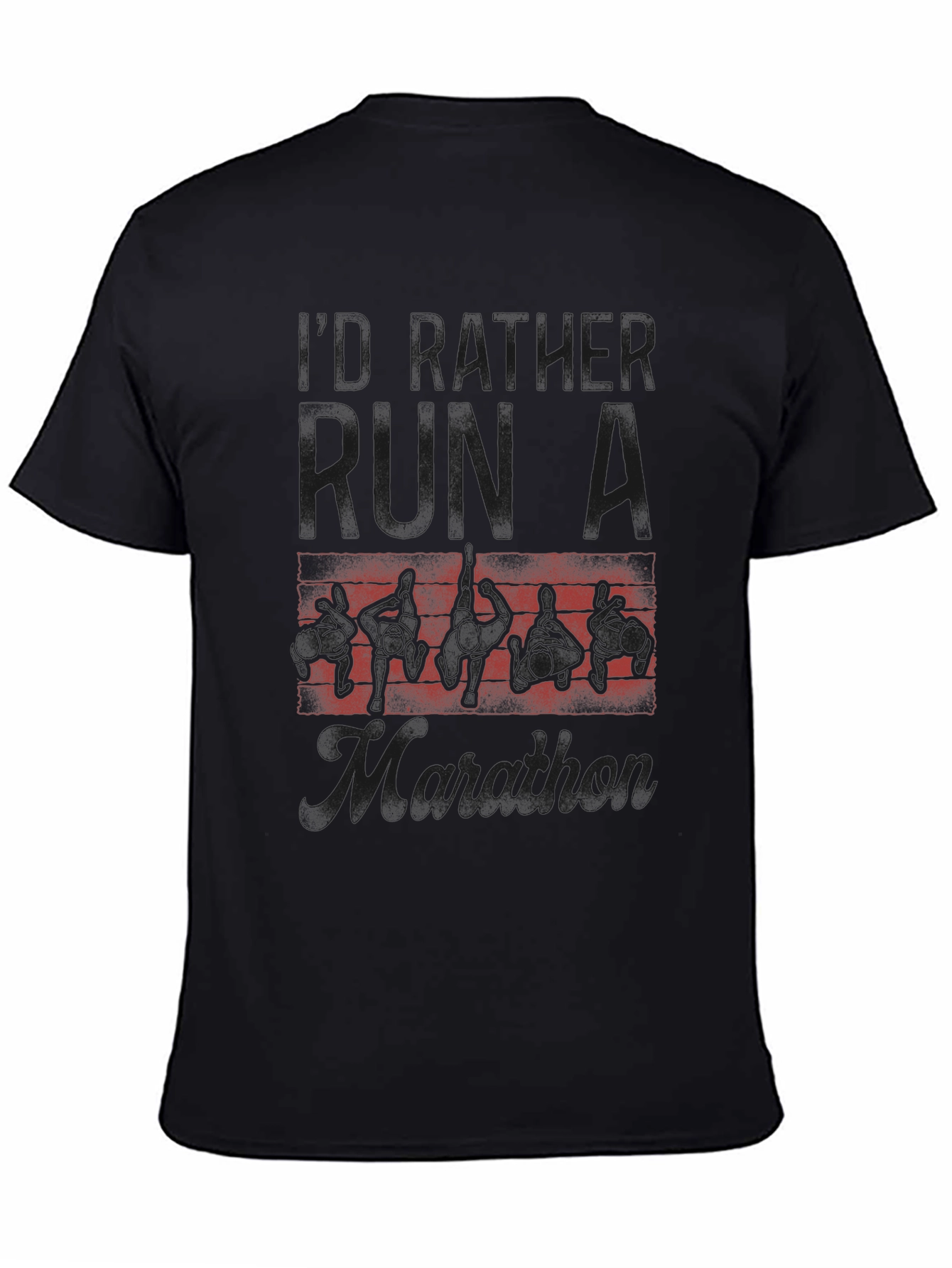 Black Marathon Runner T-Shirt - My Father Runs a Marathon view 4