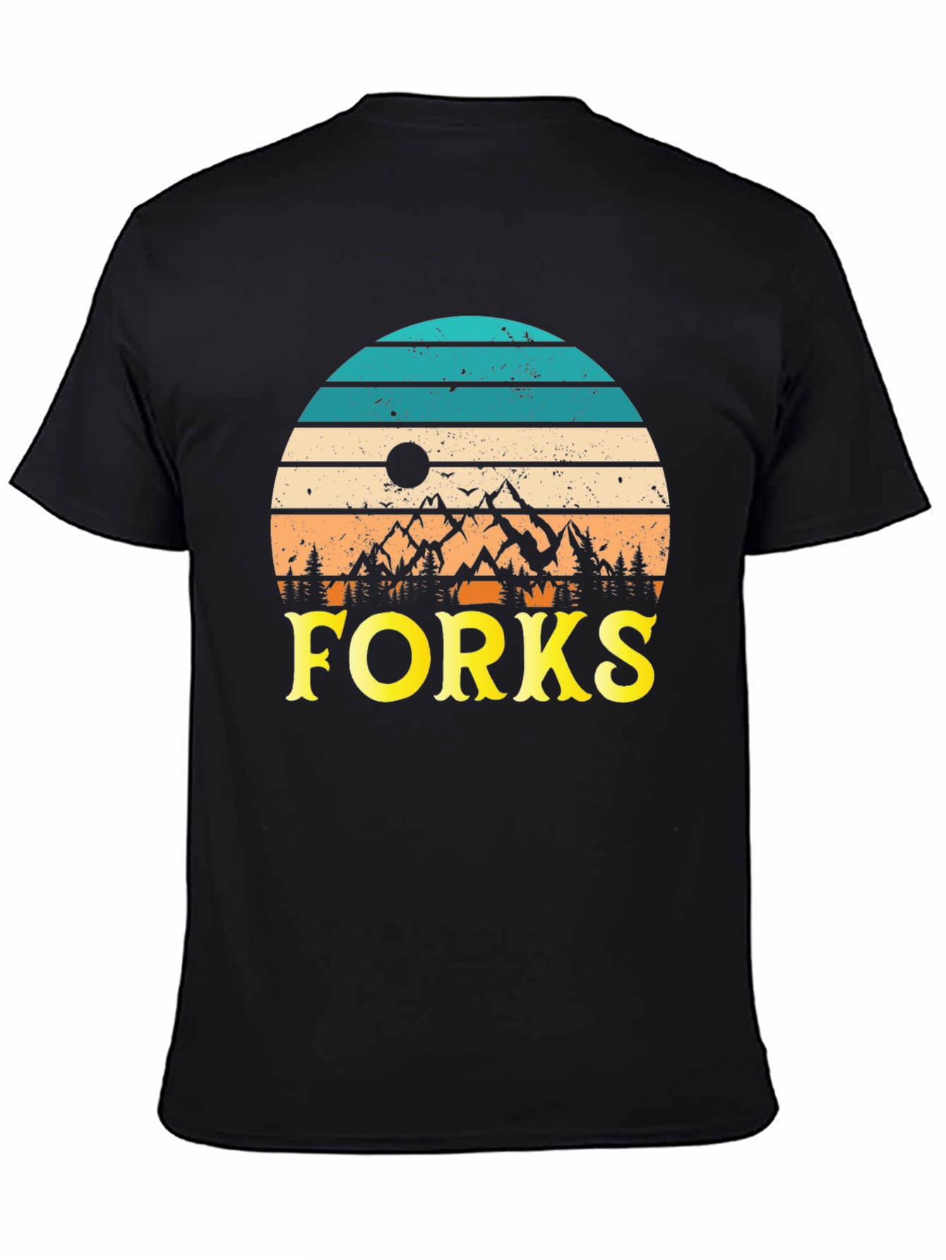 Black Vintage Forks Graphic Tee view 4