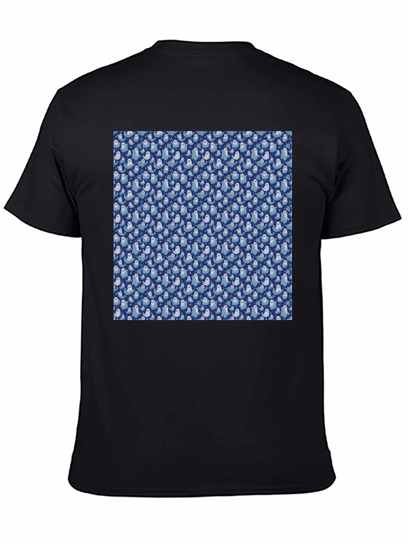 Black Seal Pattern Black T-Shirt view 4