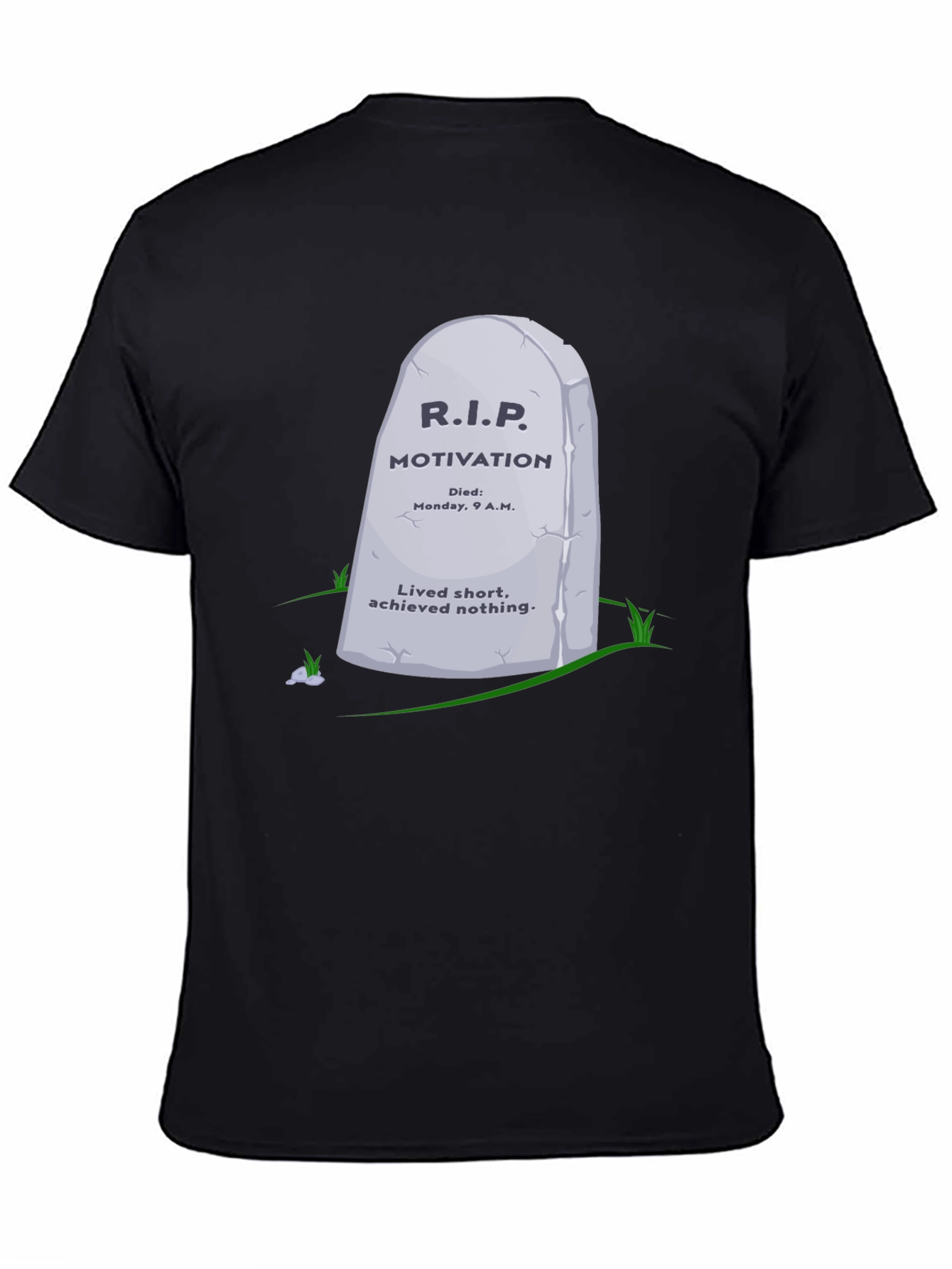 Black R.I.P. Motivation Graphic T-Shirt - Funny Sarcastic Tee view 4