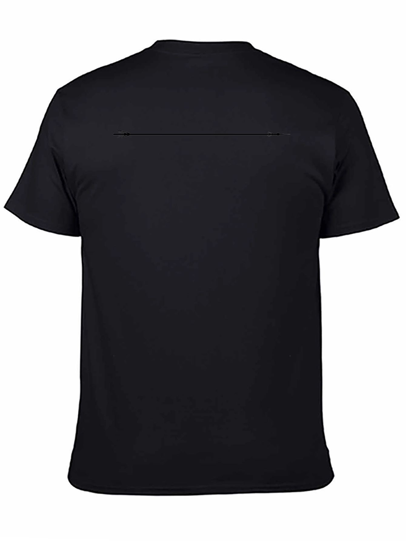 Black Minimalist Arrow T-Shirt - Black Cotton Blend Casual Tee view 4