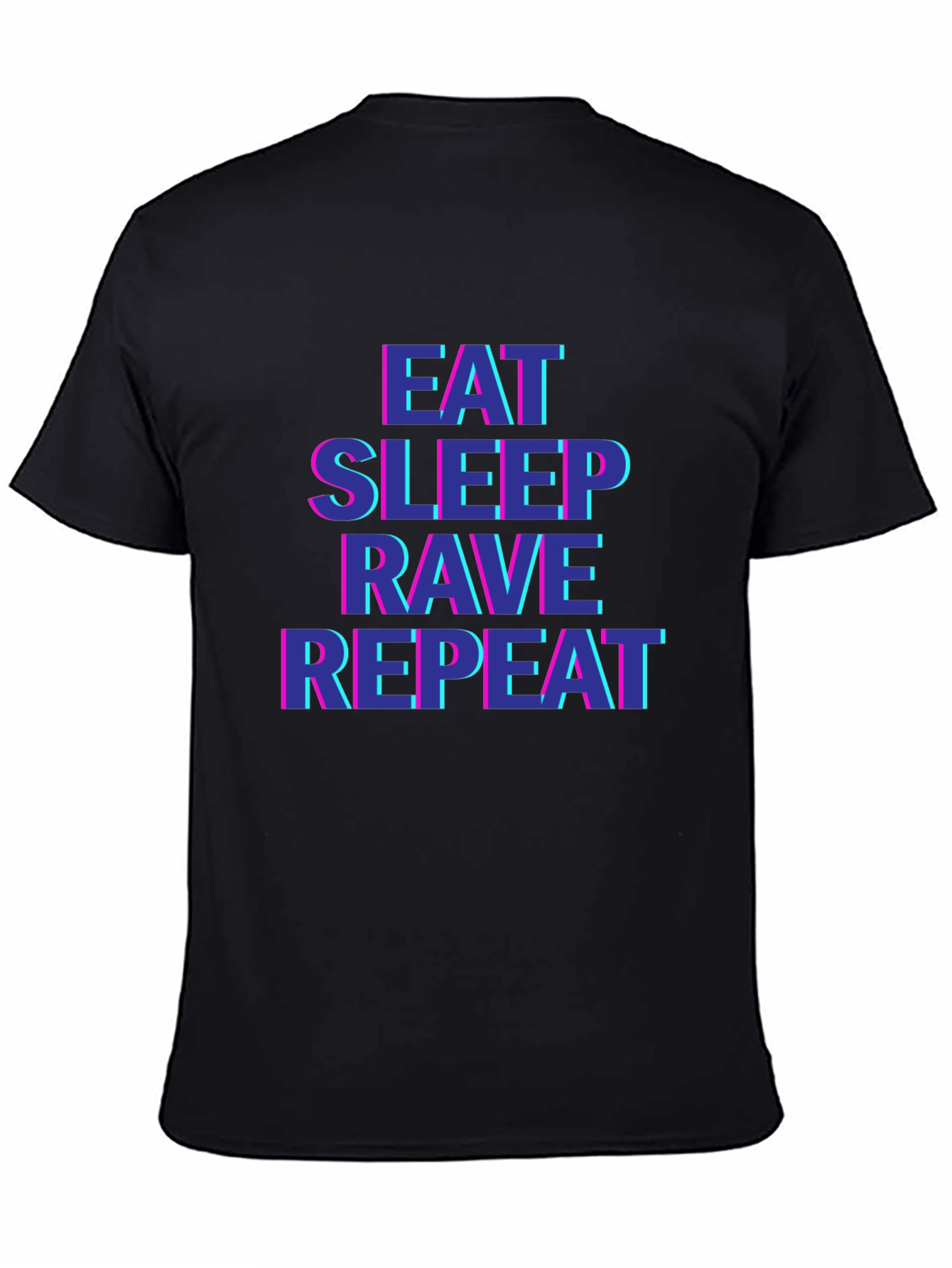 Black Eat Sleep Rave Repeat Black T-Shirt view 4