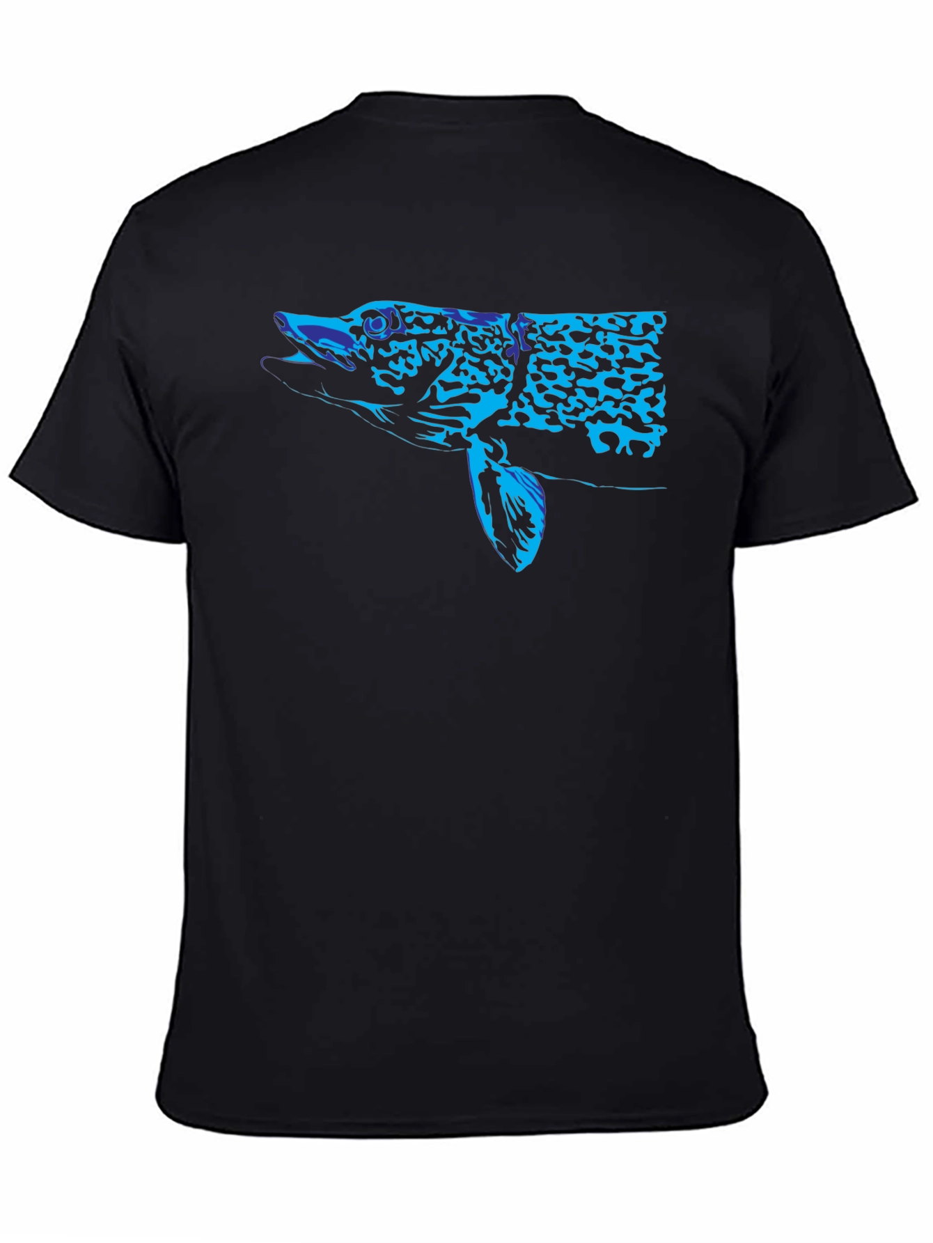 Black Blue Pike Graphic Black T-Shirt view 4
