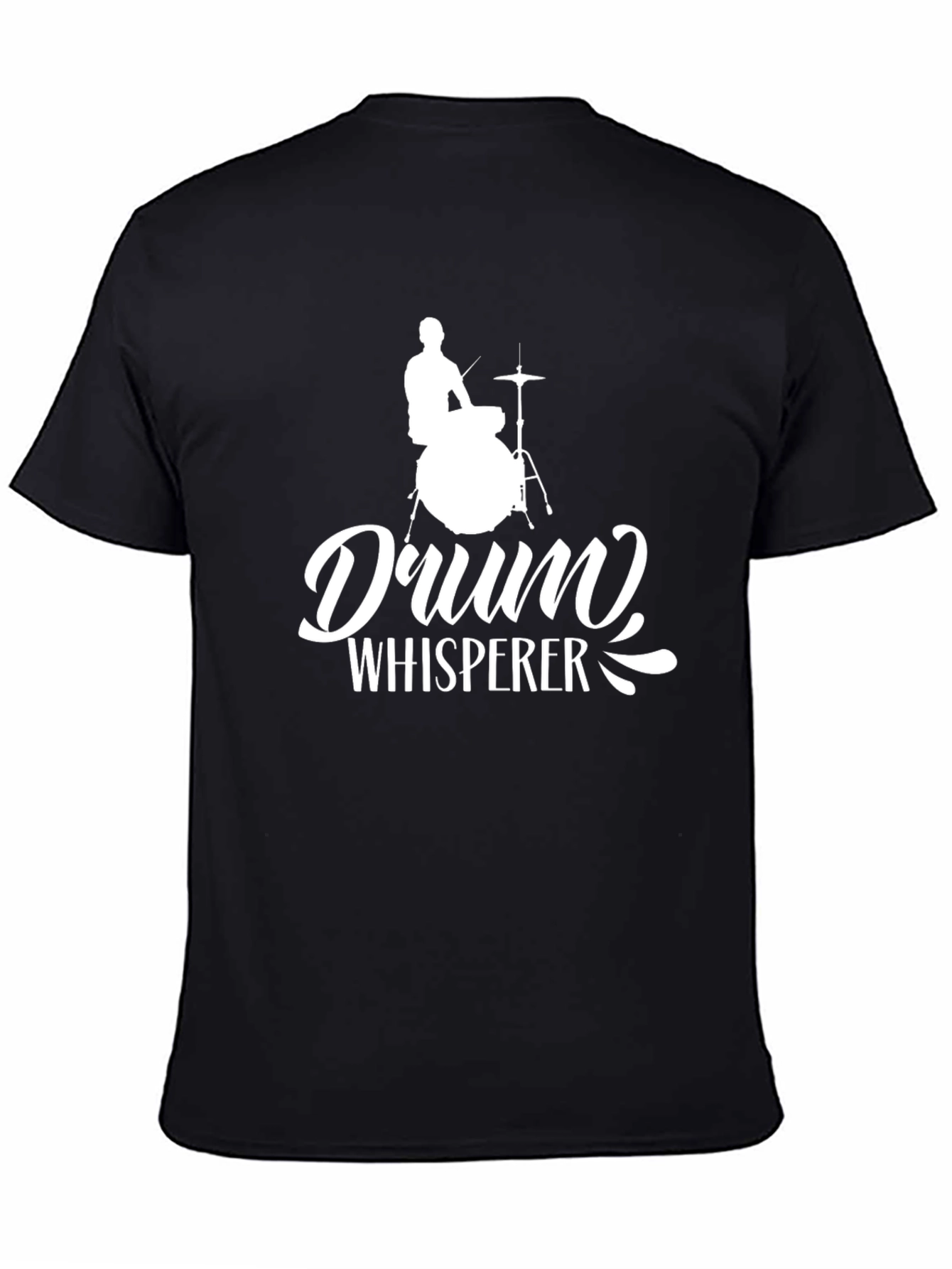Black Drum Whisperer Graphic T-Shirt - Music Lover Tee view 4