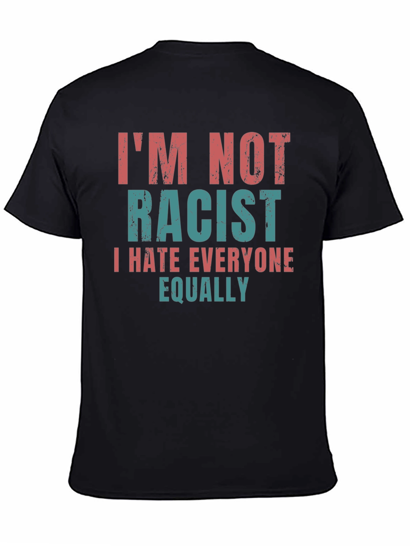 Black I'm Not Racist Graphic T-Shirt - Sarcastic Humor Tee view 4