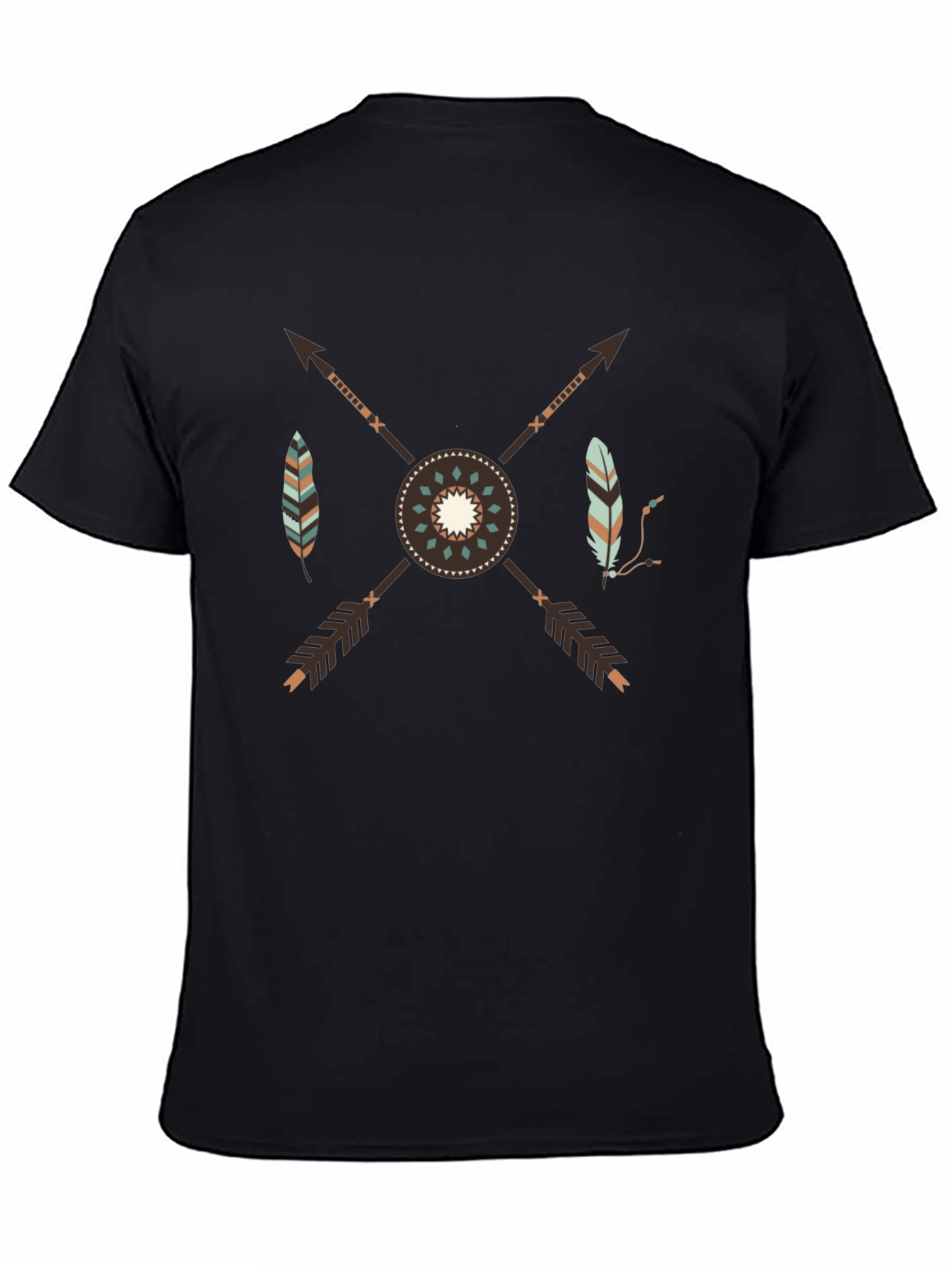 Black Tribal Arrows Graphic T-Shirt - Black view 4