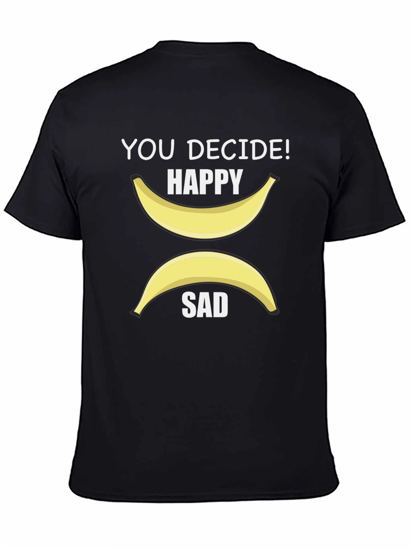 Black Decide Happy or Sad Banana Graphic T-Shirt view 4