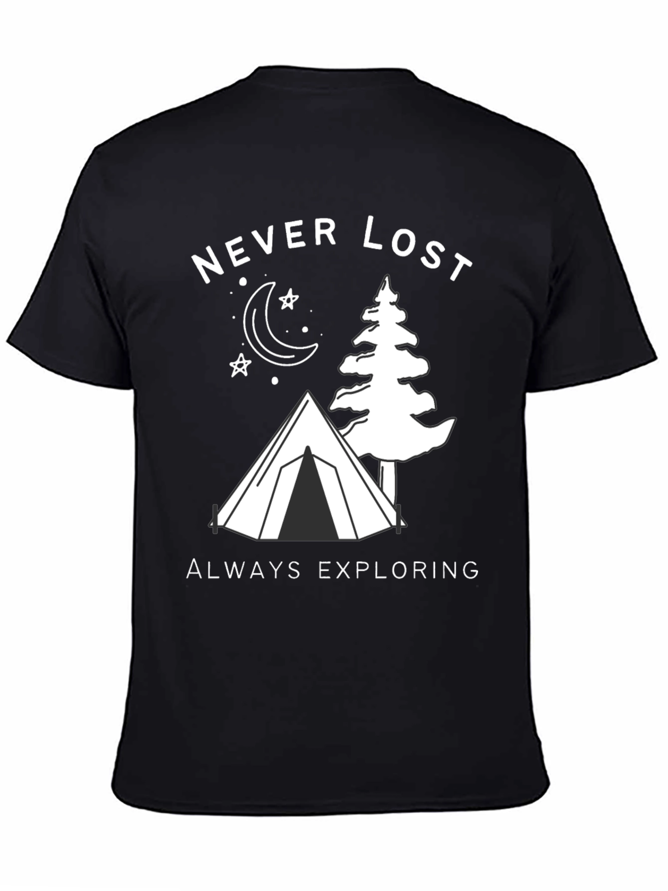 Black Never Lost Exploring Graphic T-Shirt view 4