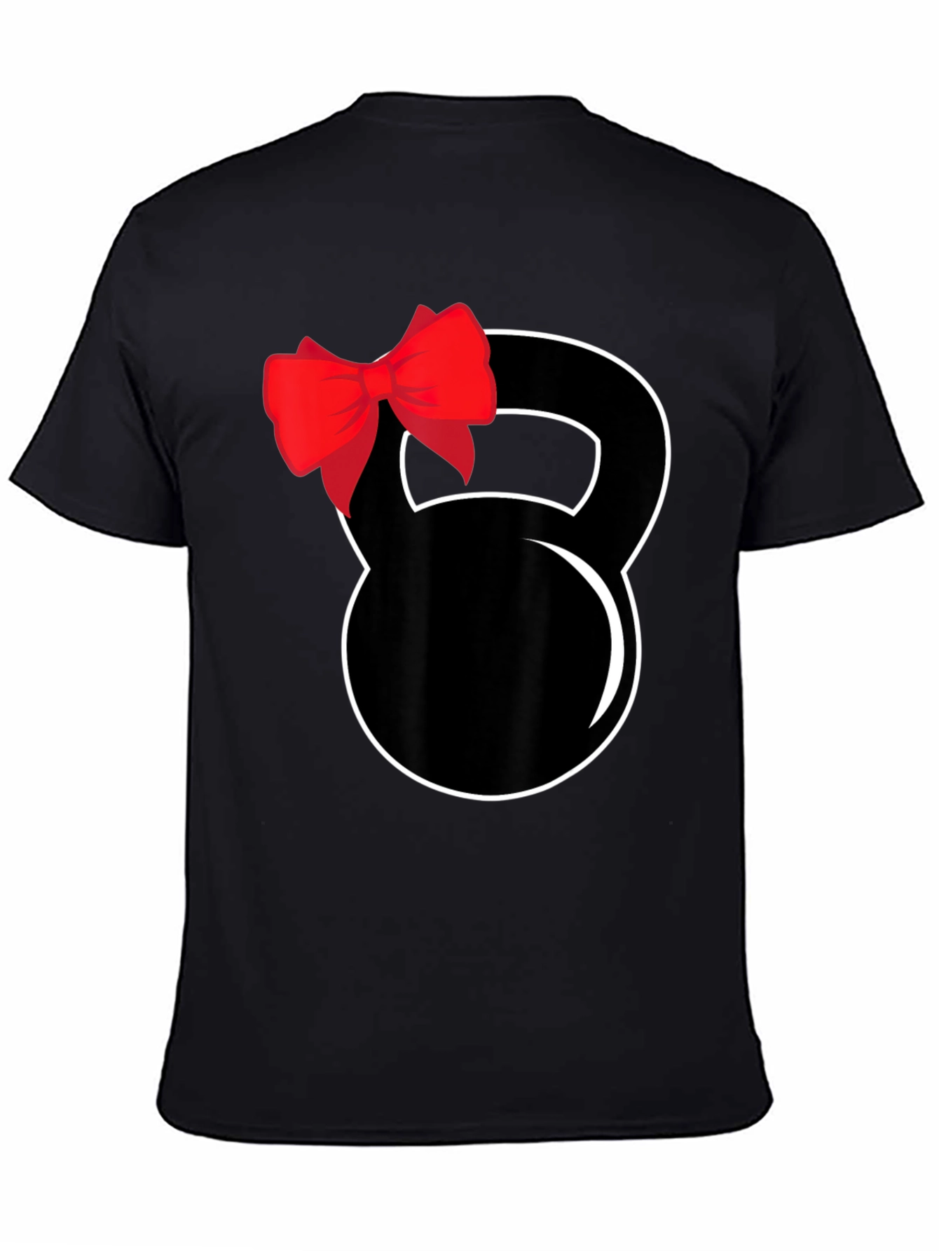 Black Kettlebell Bow Black T-Shirt view 4