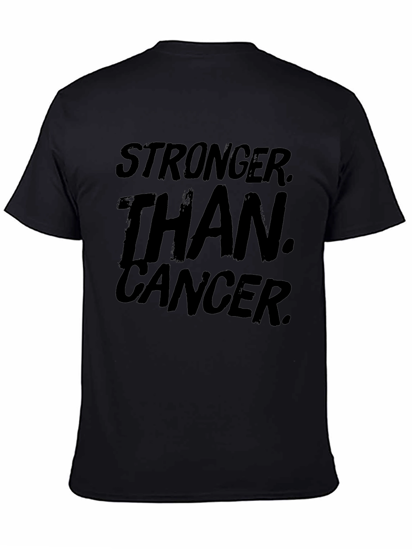 Black Stronger Than Cancer Black Graphic Tee view 4
