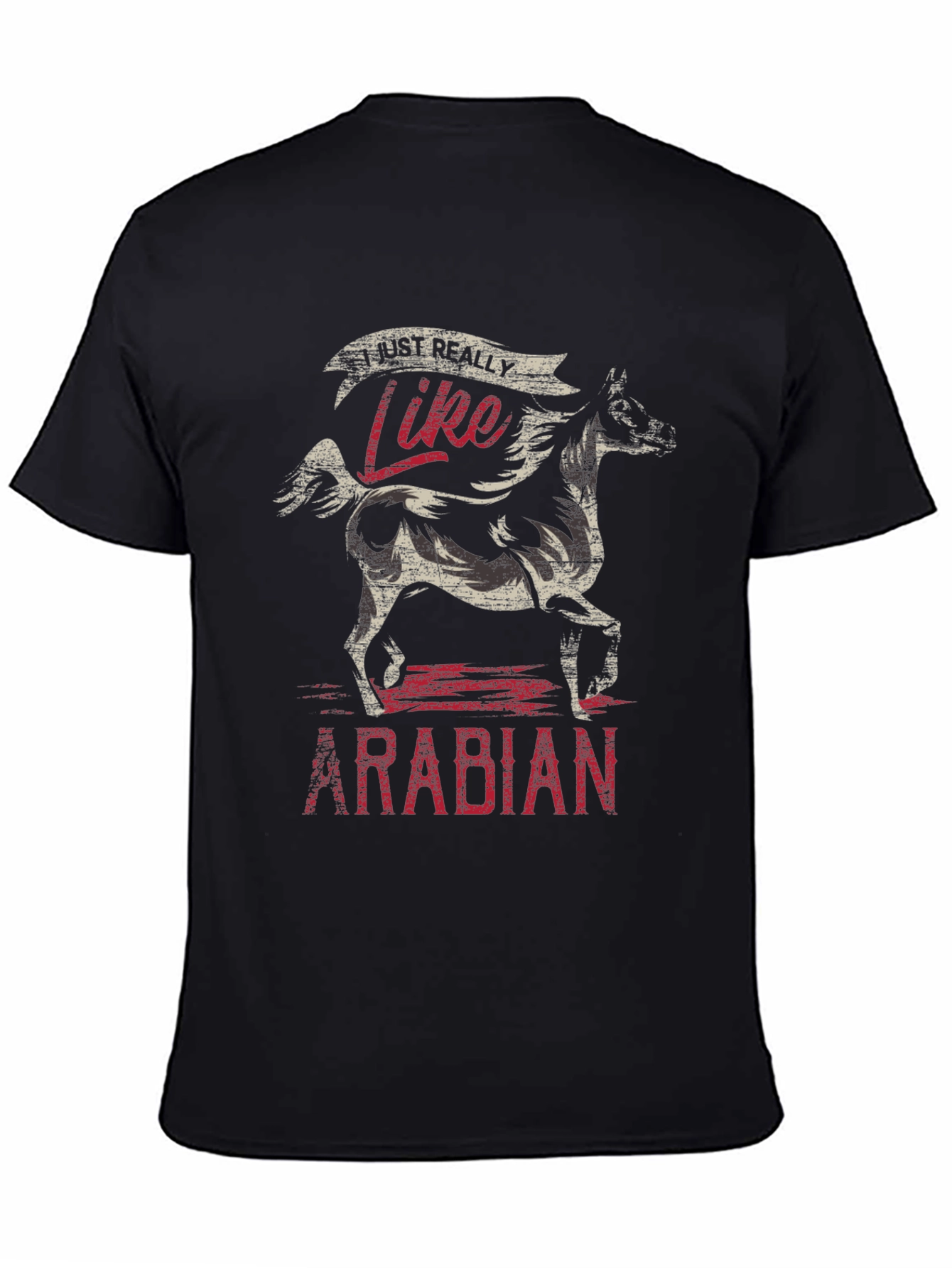 Black I Just Really Like Arabian Horses T-Shirt view 4