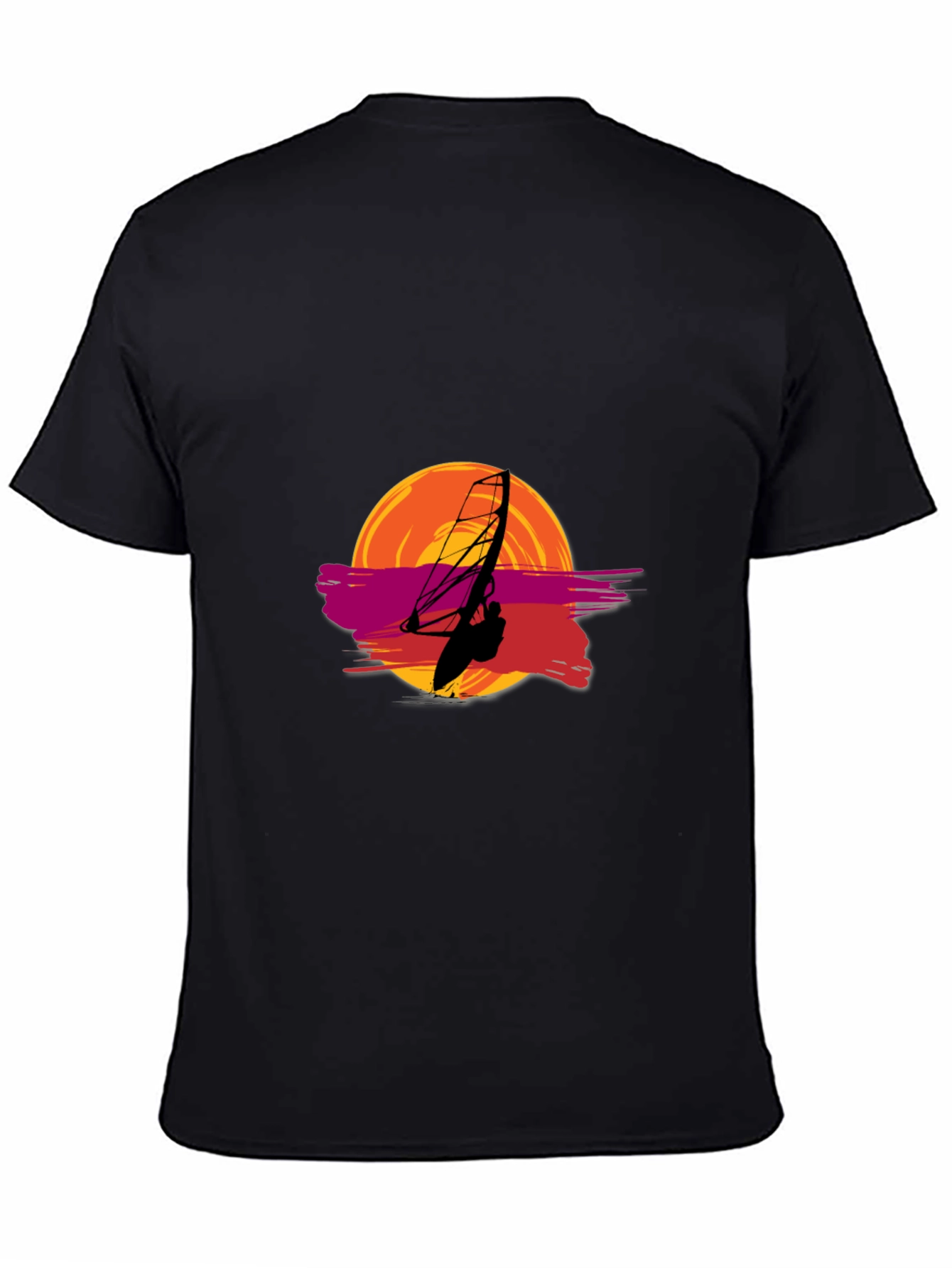 Black Sunset Windsurfer Graphic Tee view 4