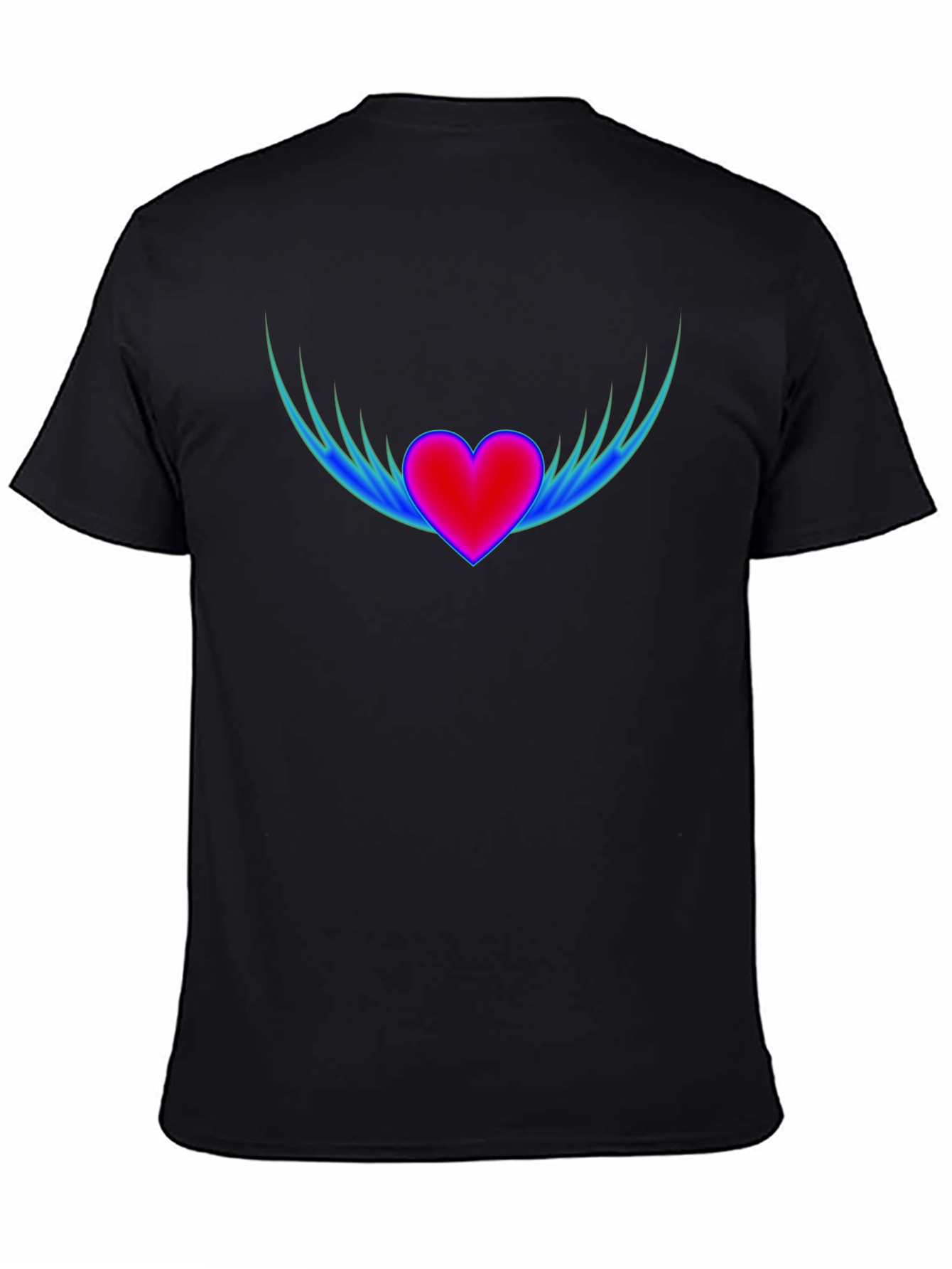 Black Heart Wings Graphic T-Shirt - Stylish Black Tee view 4