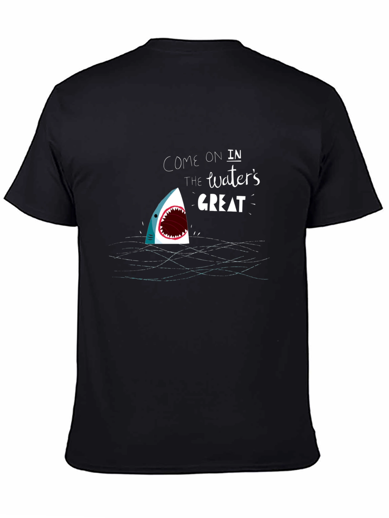 Black Shark Attack T-Shirt: Come On In, The Water's Great! view 4