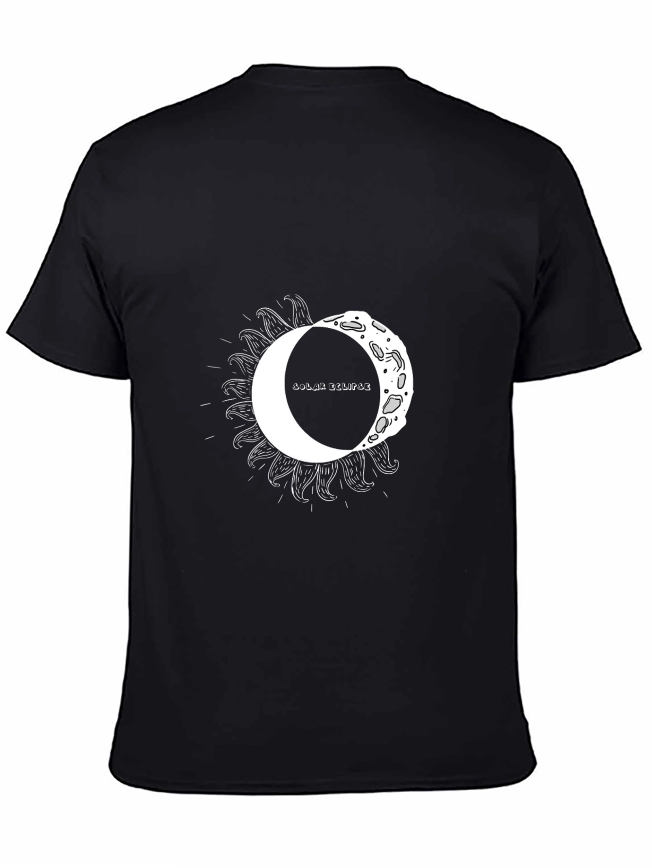 Black Solar Eclipse Graphic Tee - Unisex Black T-Shirt view 4