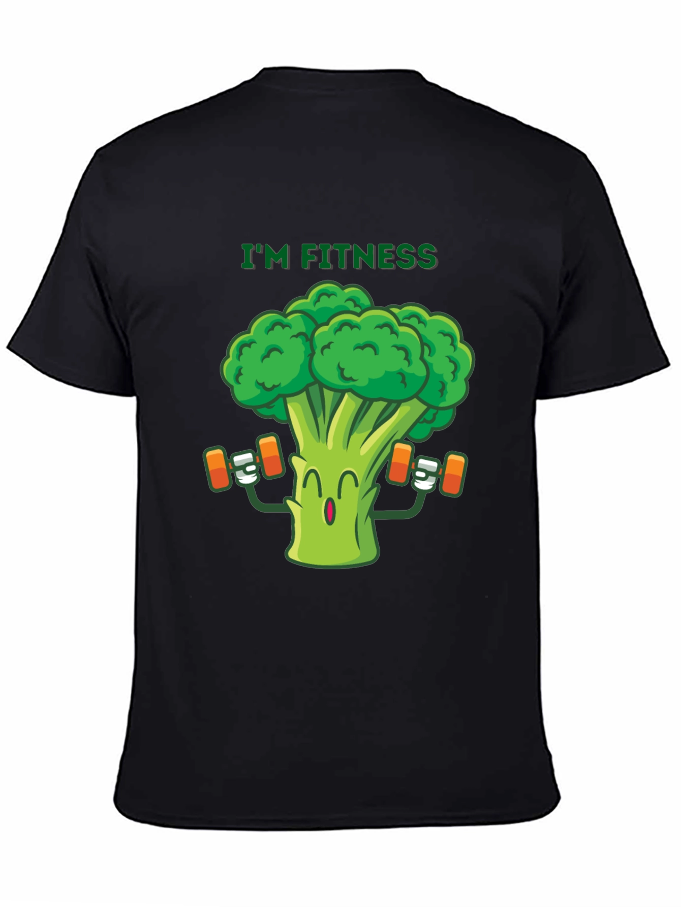 Black I'm Fitness Broccoli Graphic Tee view 4