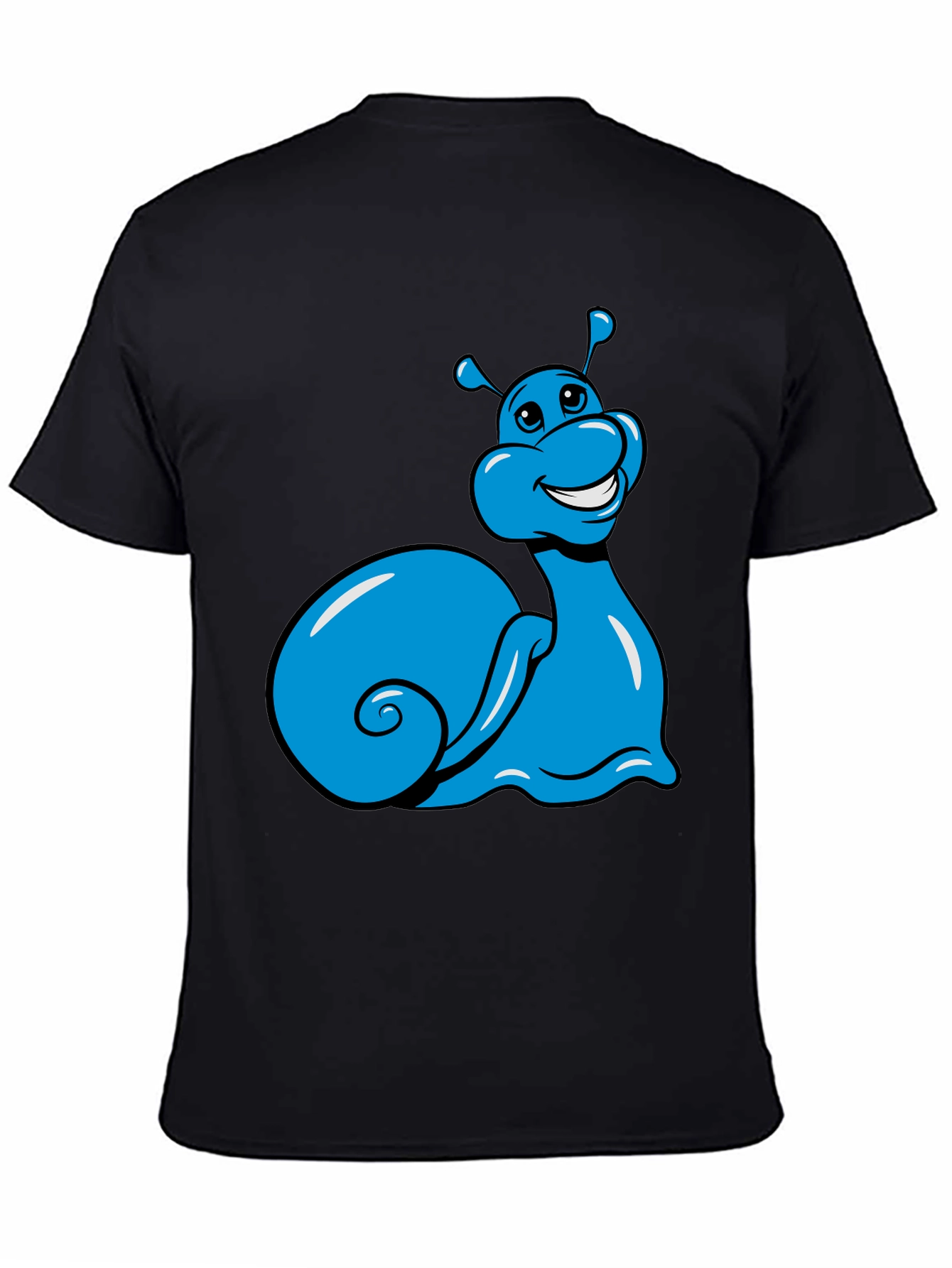 Black Blue Snail Graphic Tee - Black Casual T-Shirt view 4