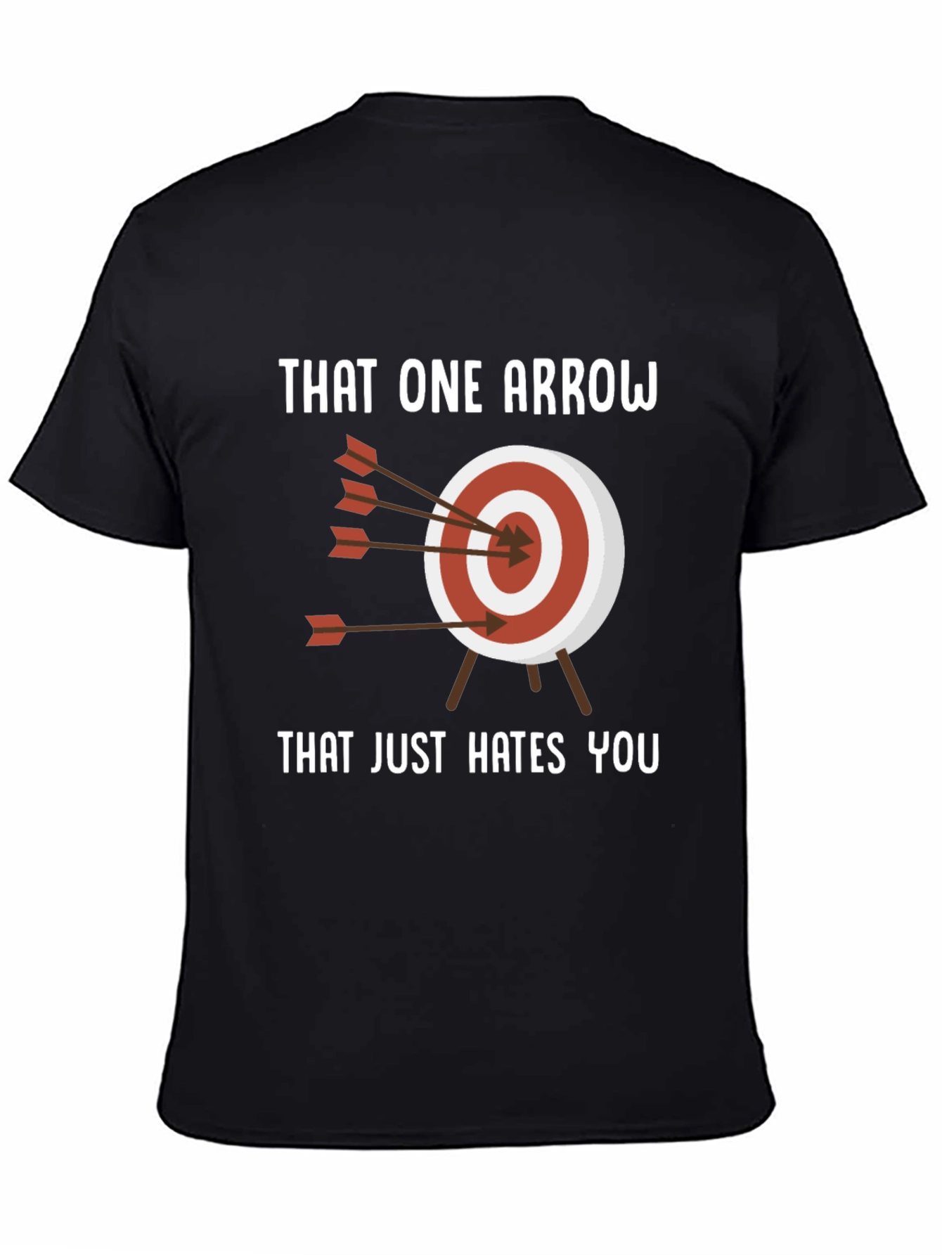 Black Archery Humor T-Shirt - That One Arrow view 4