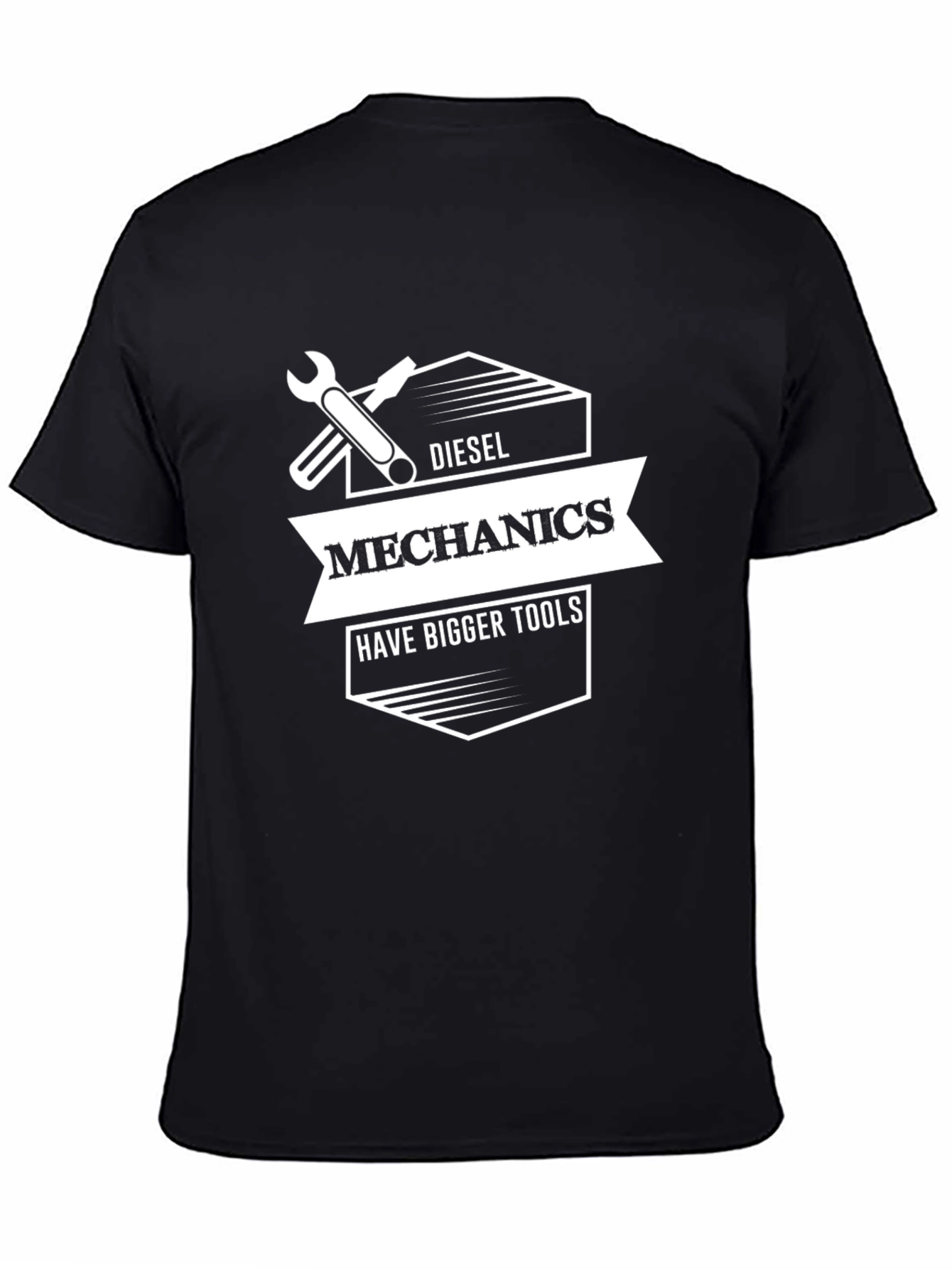Black Diesel Mechanics Bigger Tools Graphic T-Shirt view 4
