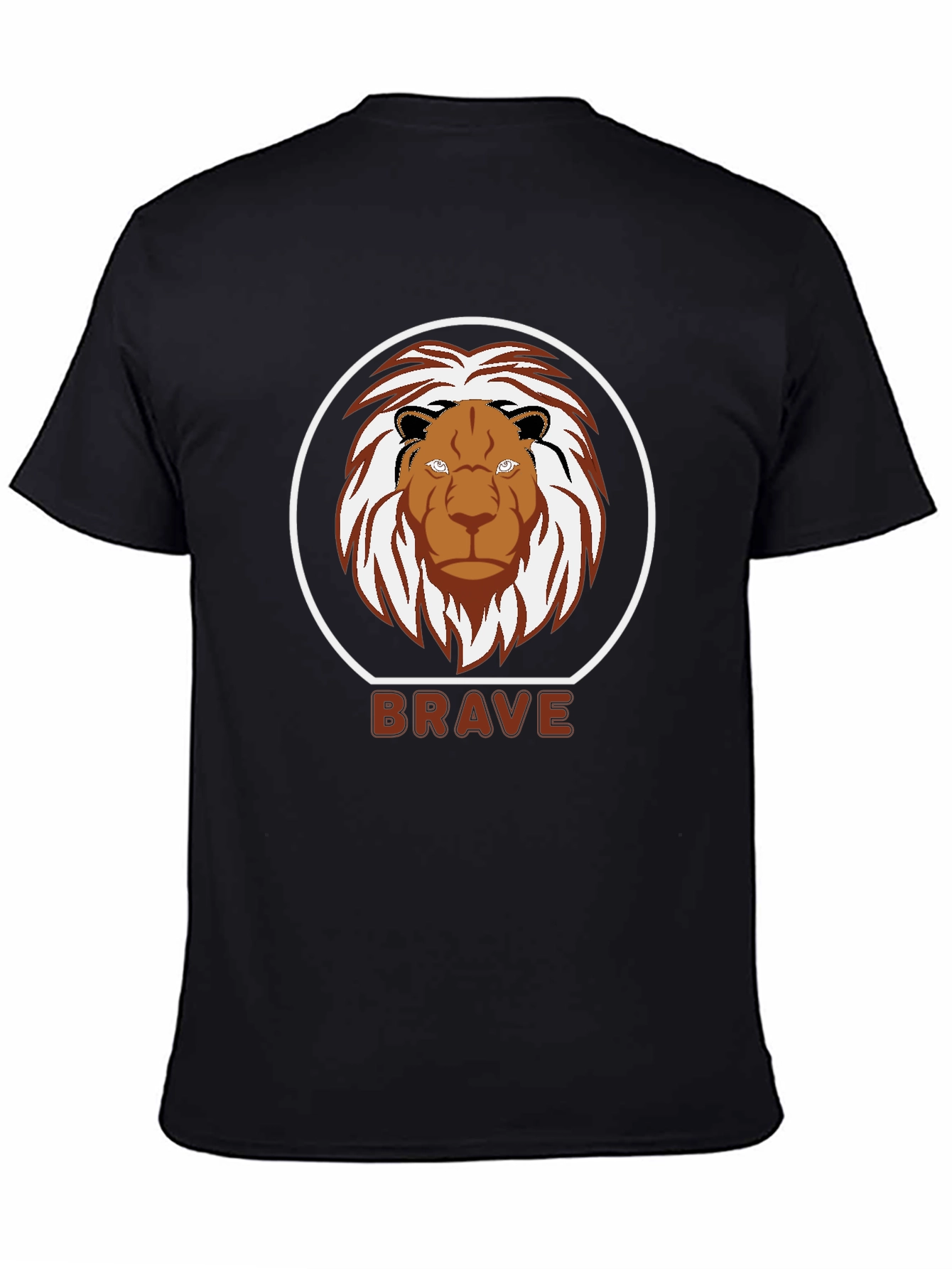 Black Brave Lion Graphic T-Shirt - Black view 4