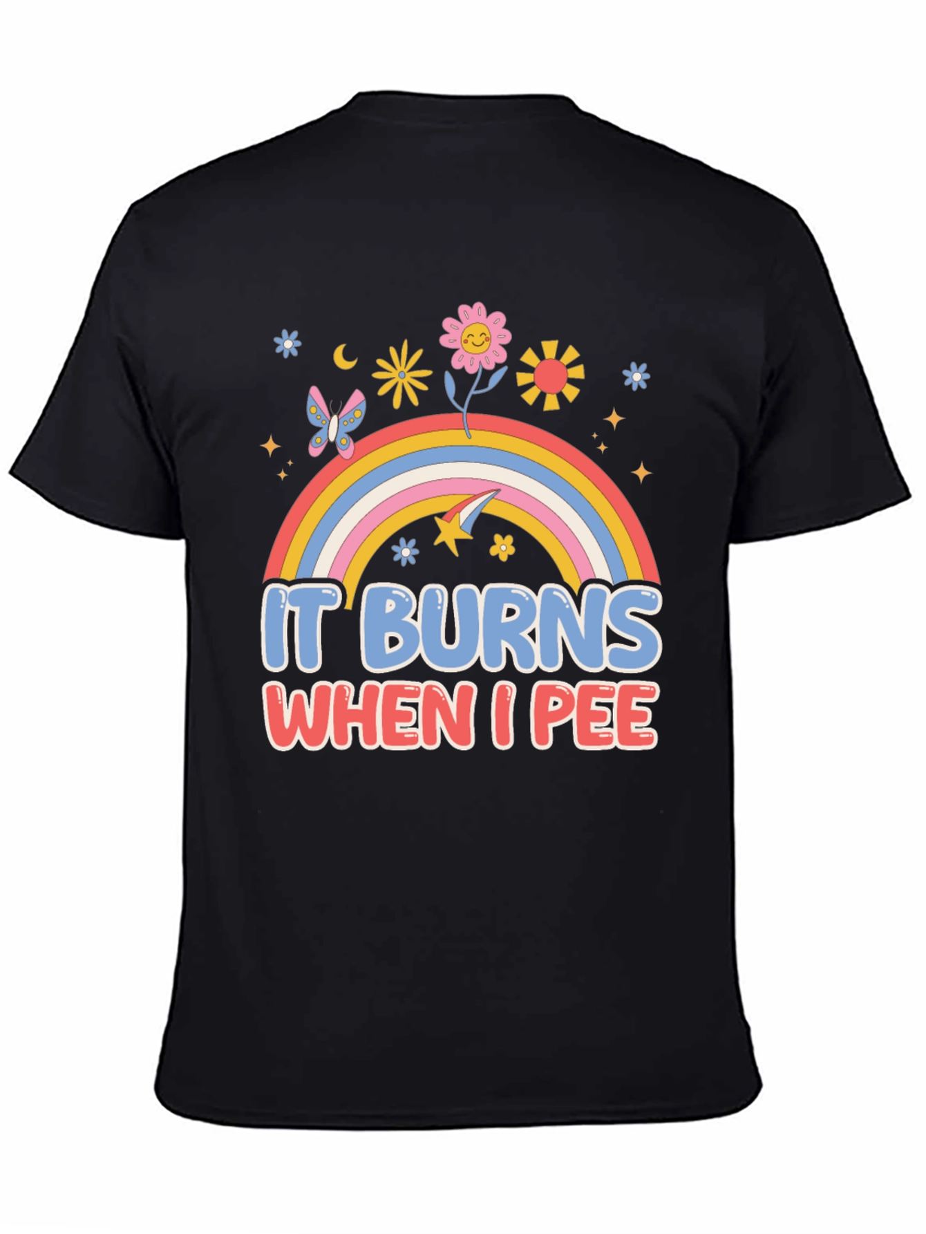 Black It Burns When I Pee Graphic Tee view 4