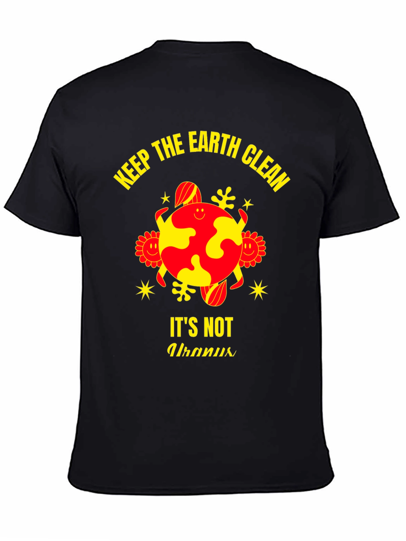 Black Keep Earth Clean T-Shirt - Save the Planet Tee view 4