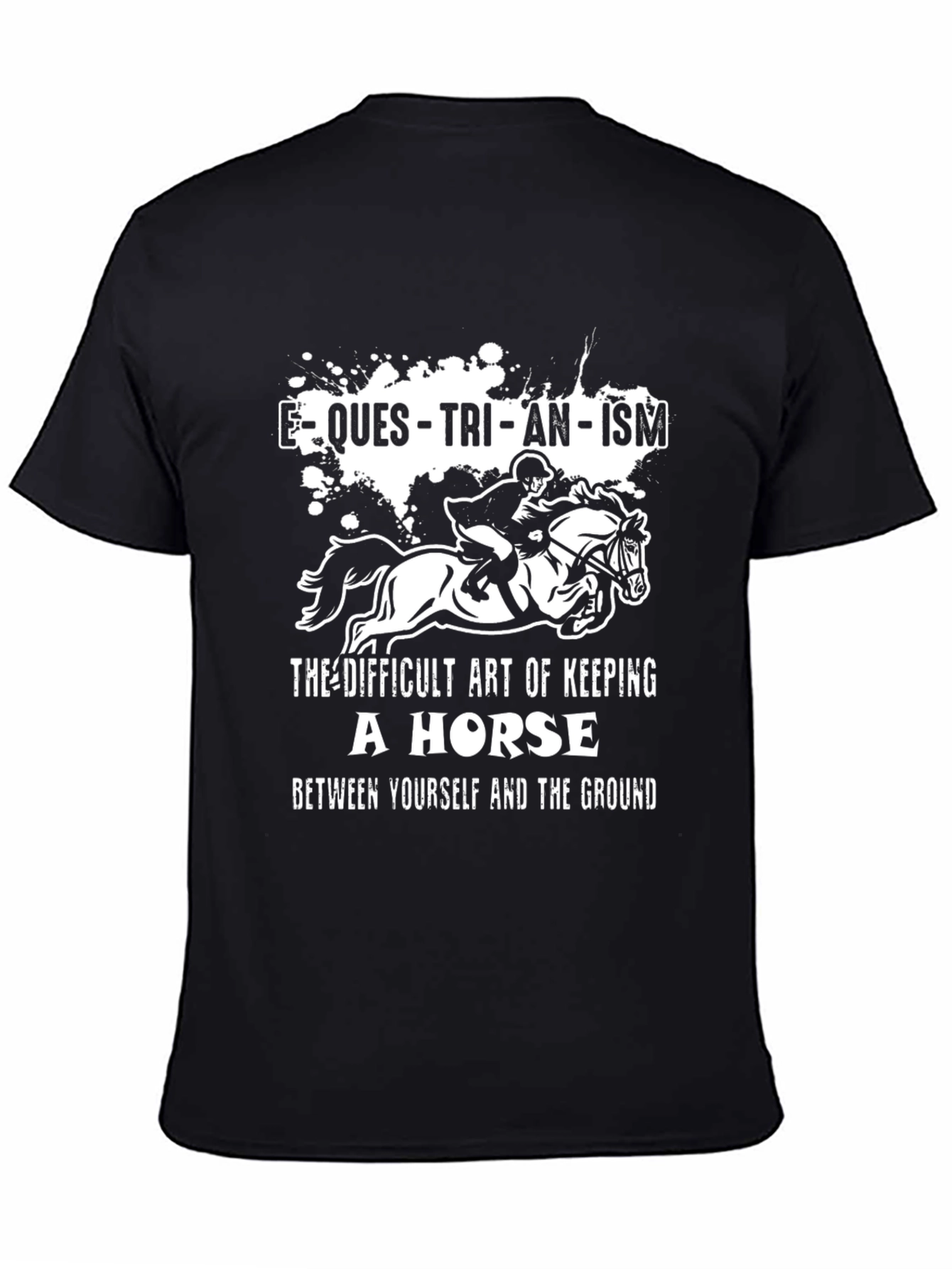 Black Equestrianism Horse Graphic Tee view 4